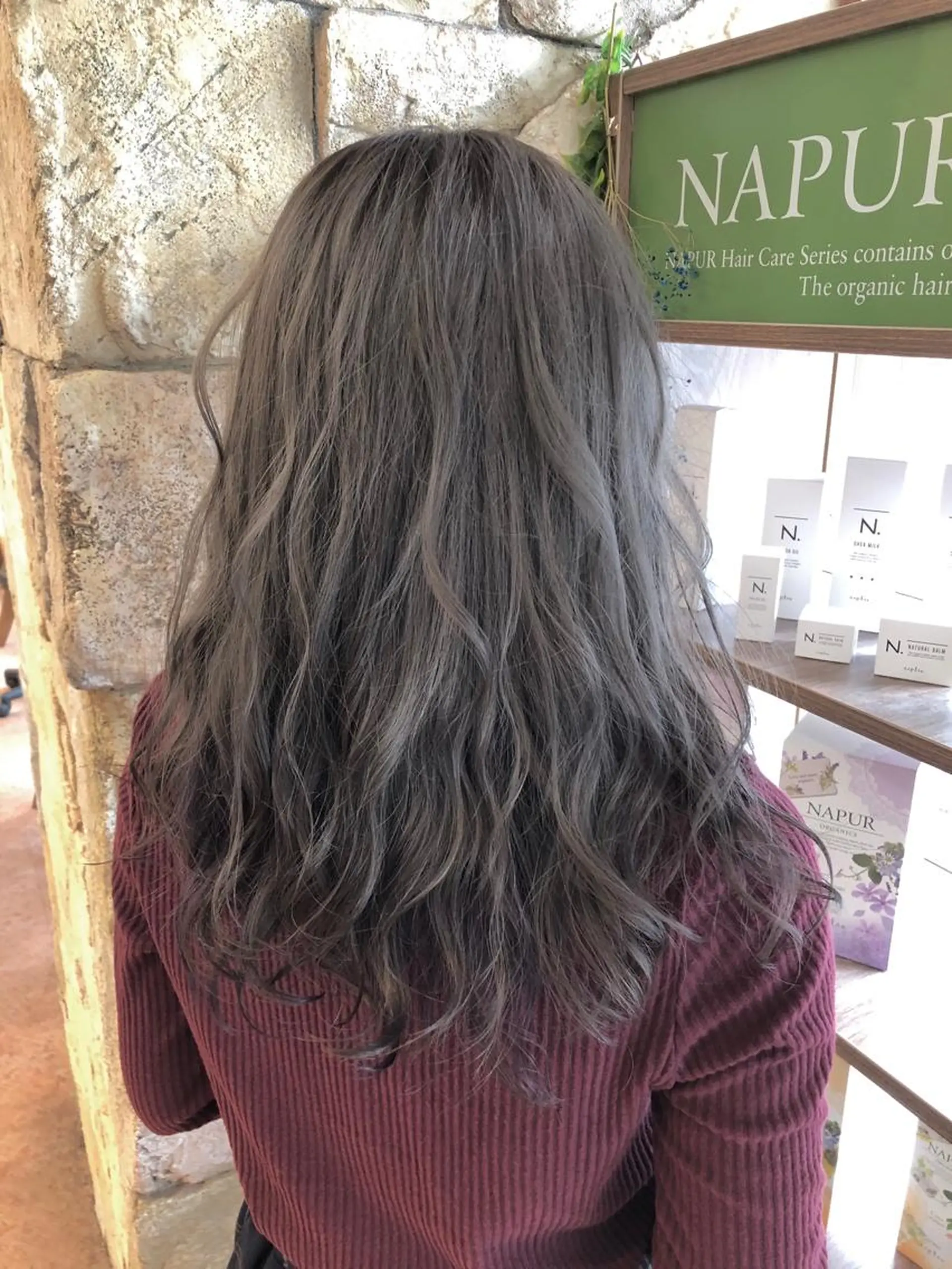 ロング カラー グレージュ 大竹 哲也のヘアスタイル