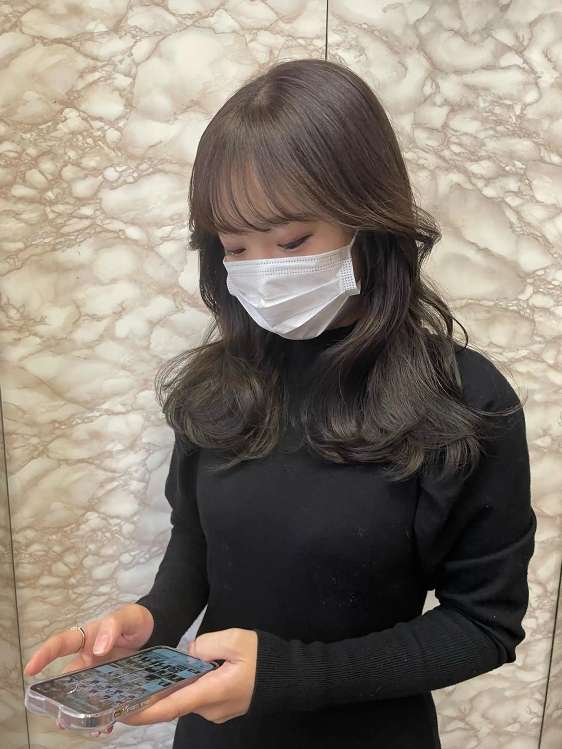 ミディアム カラー 極上の艶髪 RINAのヘアスタイル