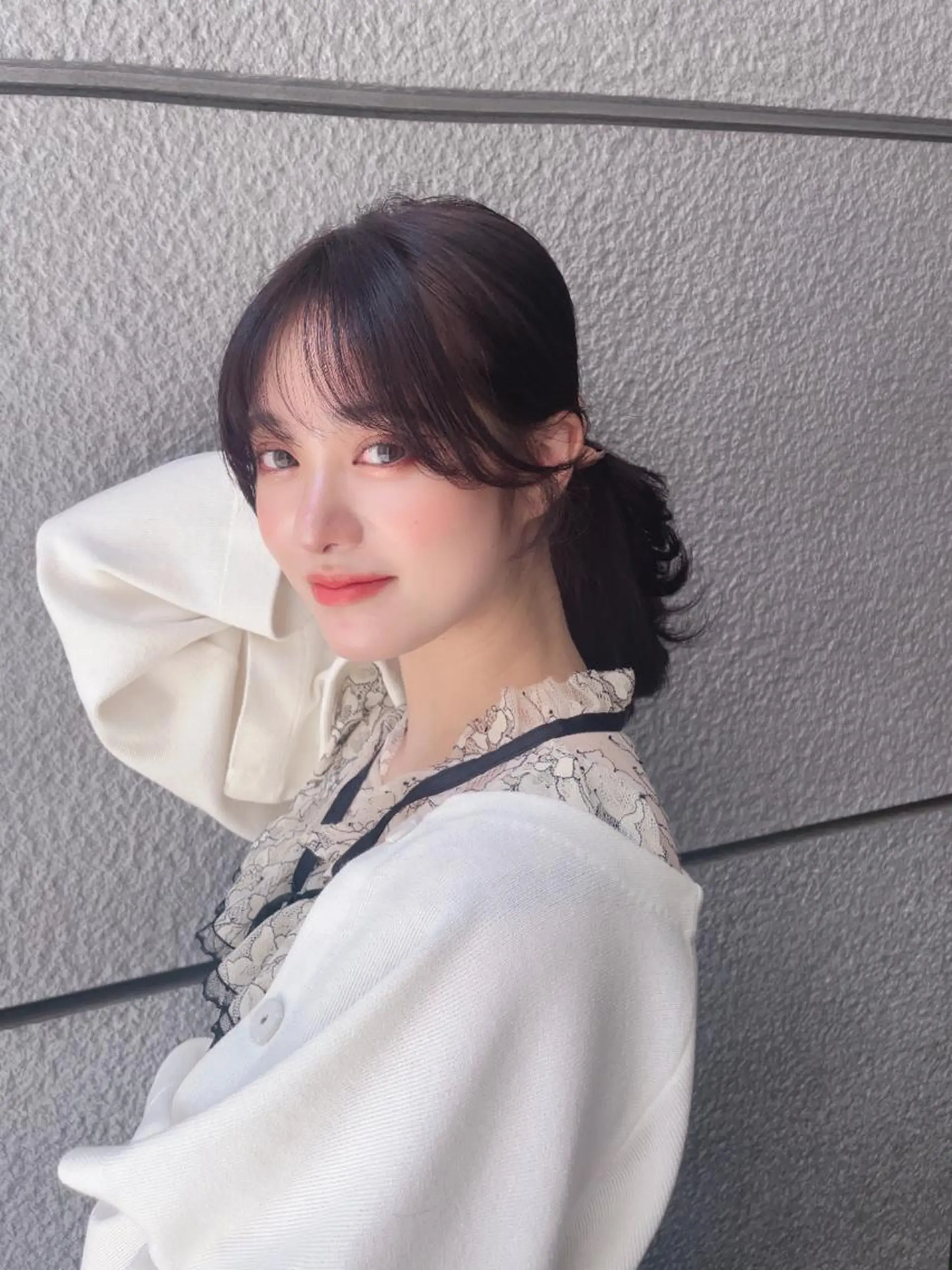 ミディアム カラー ヘアアレンジ 🤎小顔レイヤー /ベージュ🤎友香のヘアスタイル