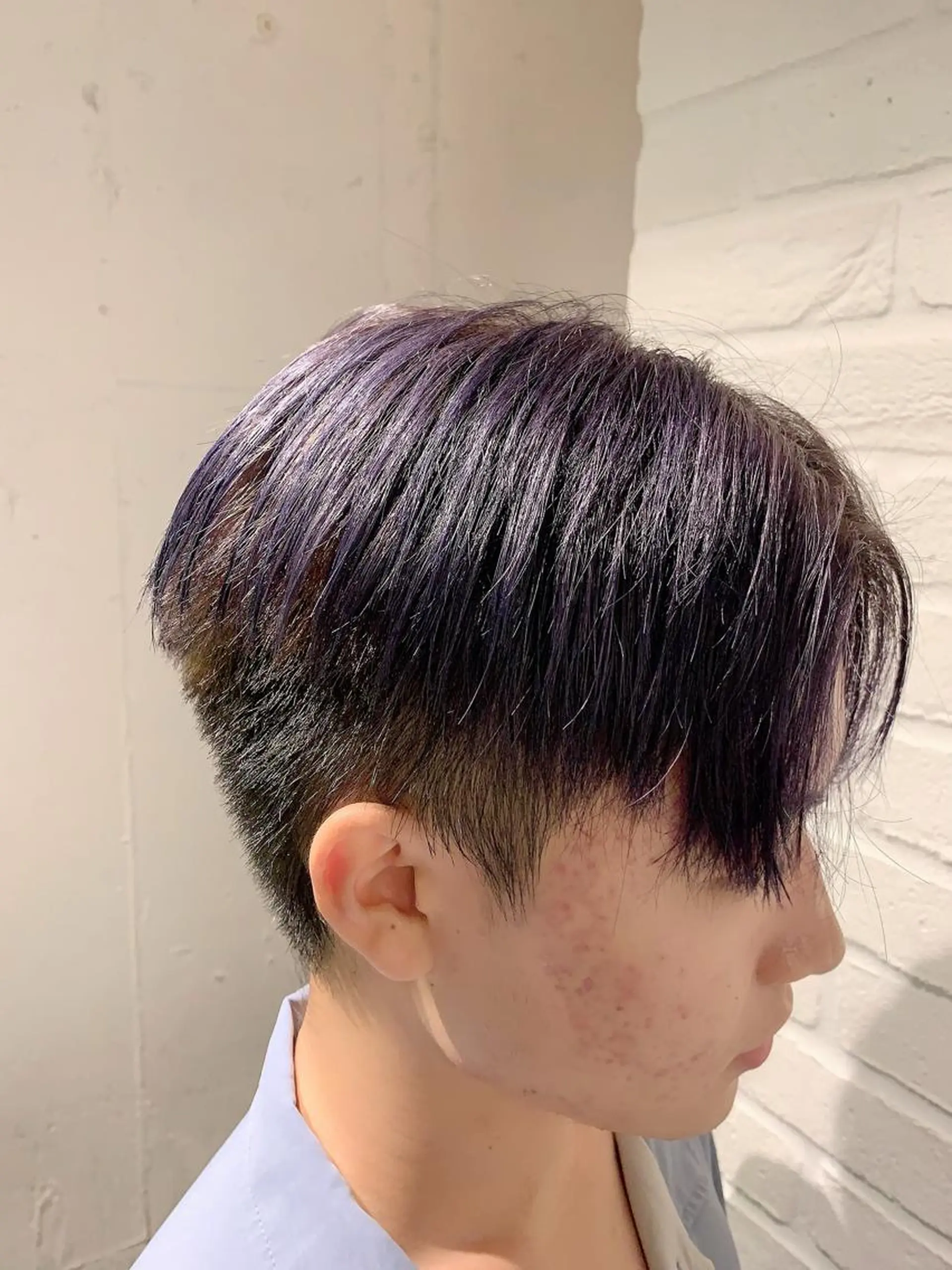 ショート カラー メンズ パープルカラー ヘアカラー トリートメント 💛丁寧さNo.🥇 🧸片山智裕💛のヘアスタイル