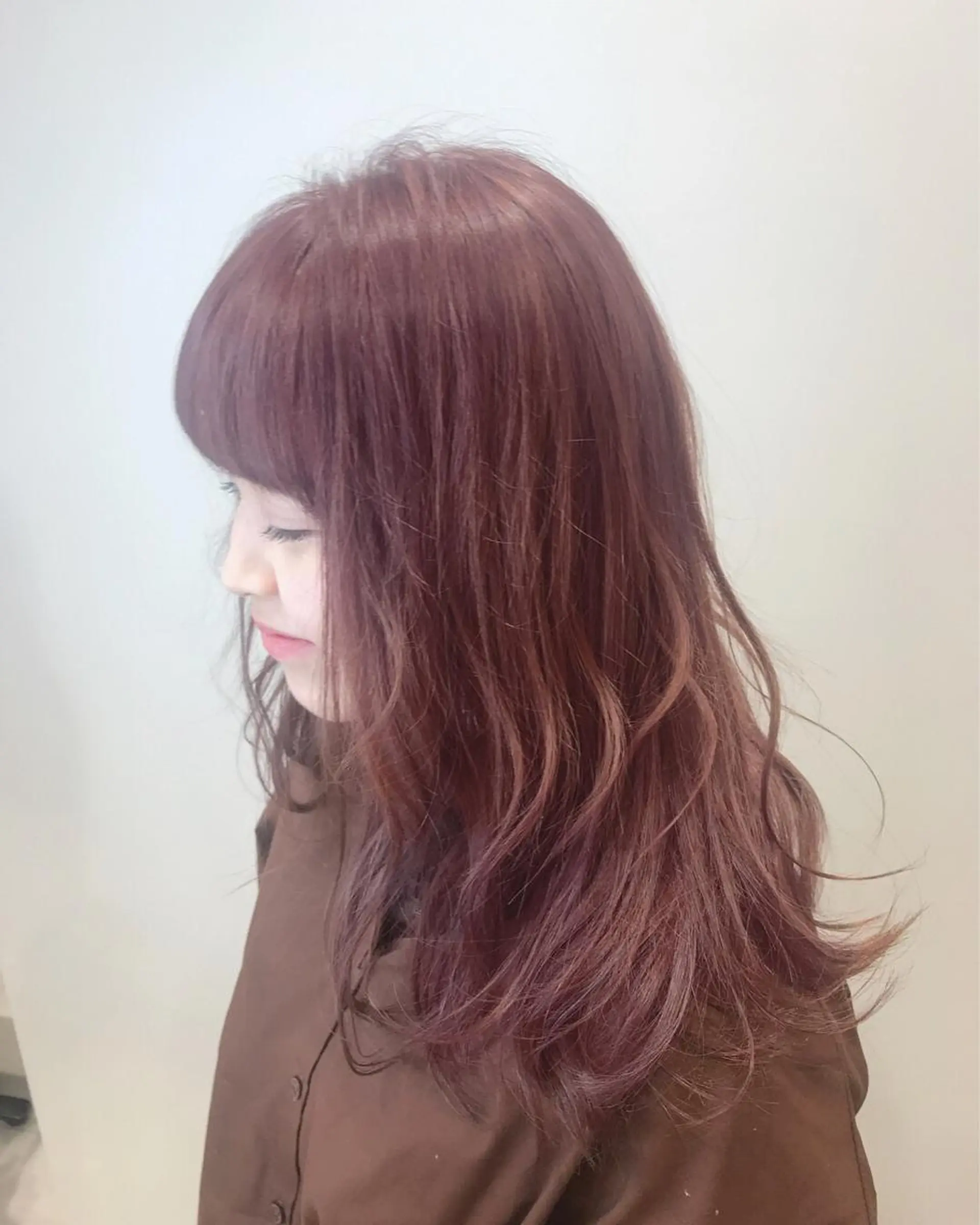 ロング カラー ベージュカラー ピンクカラー ピンクベージュ インナーエクステ渋谷 🦋KAJIのヘアスタイル