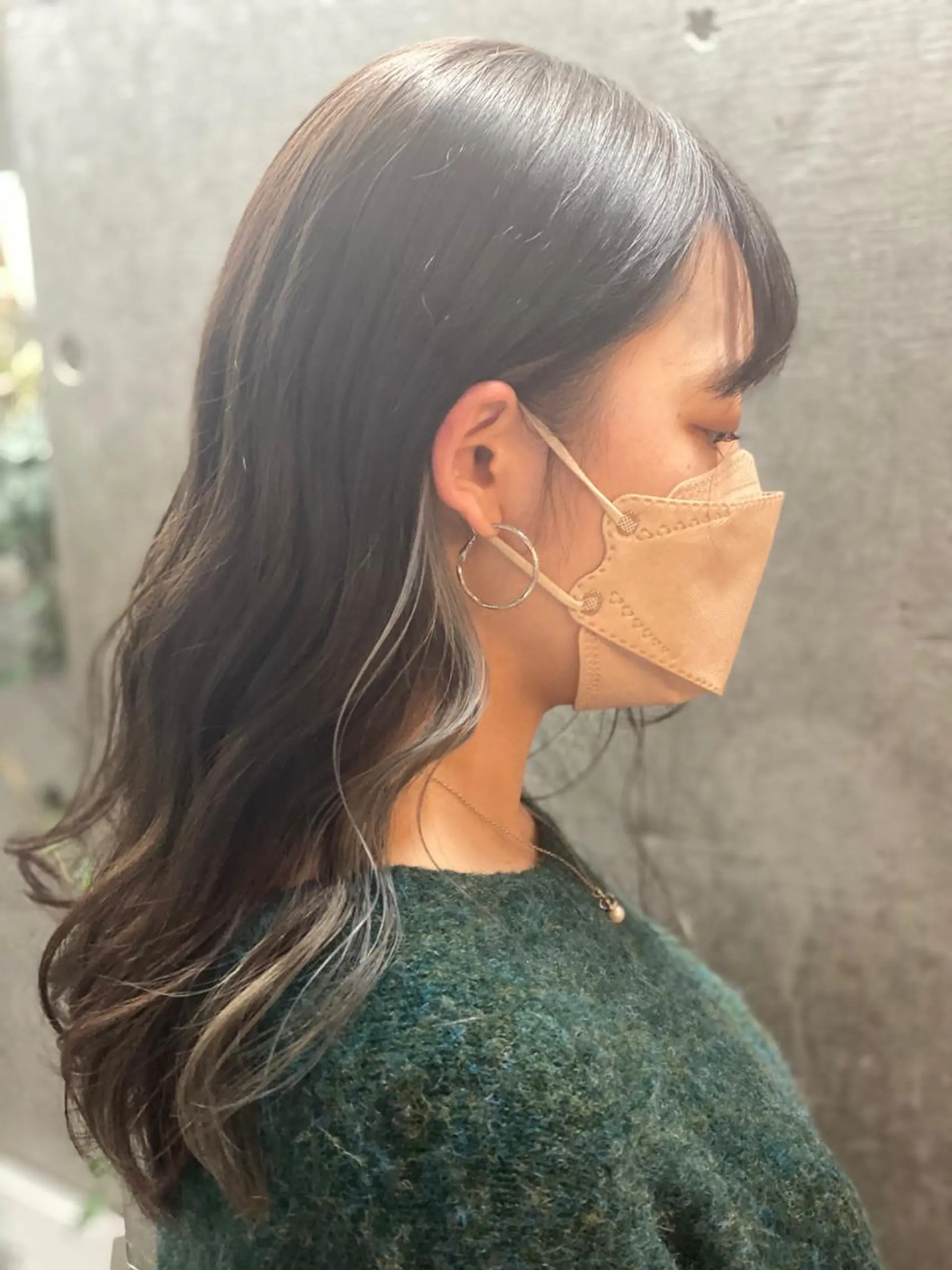 セミロング カラー アッシュ バレイヤージュ 透明感カラー ハイライトカラー インナーカラー 原宿アンリ 山下卓也のヘアスタイル