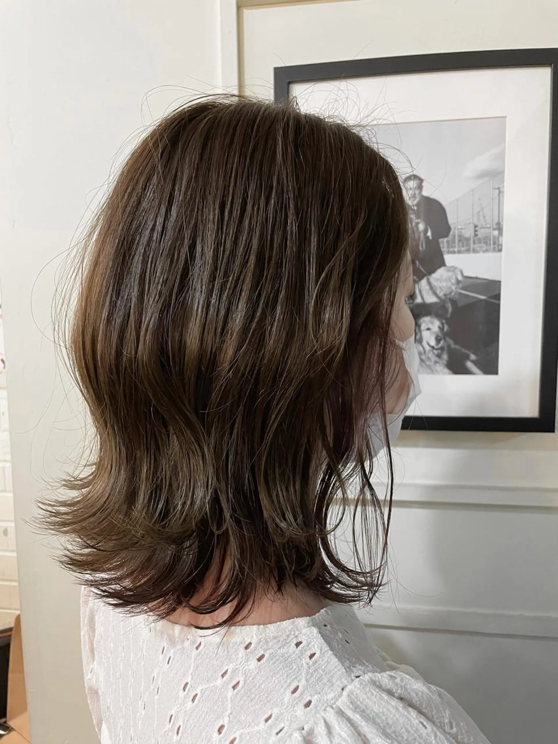 ミディアム カラー ヘアアレンジ グレージュ インナーカラー ピンクカラー ナガミネアリサ/ 学芸大学/海外ヘアのヘアスタイル