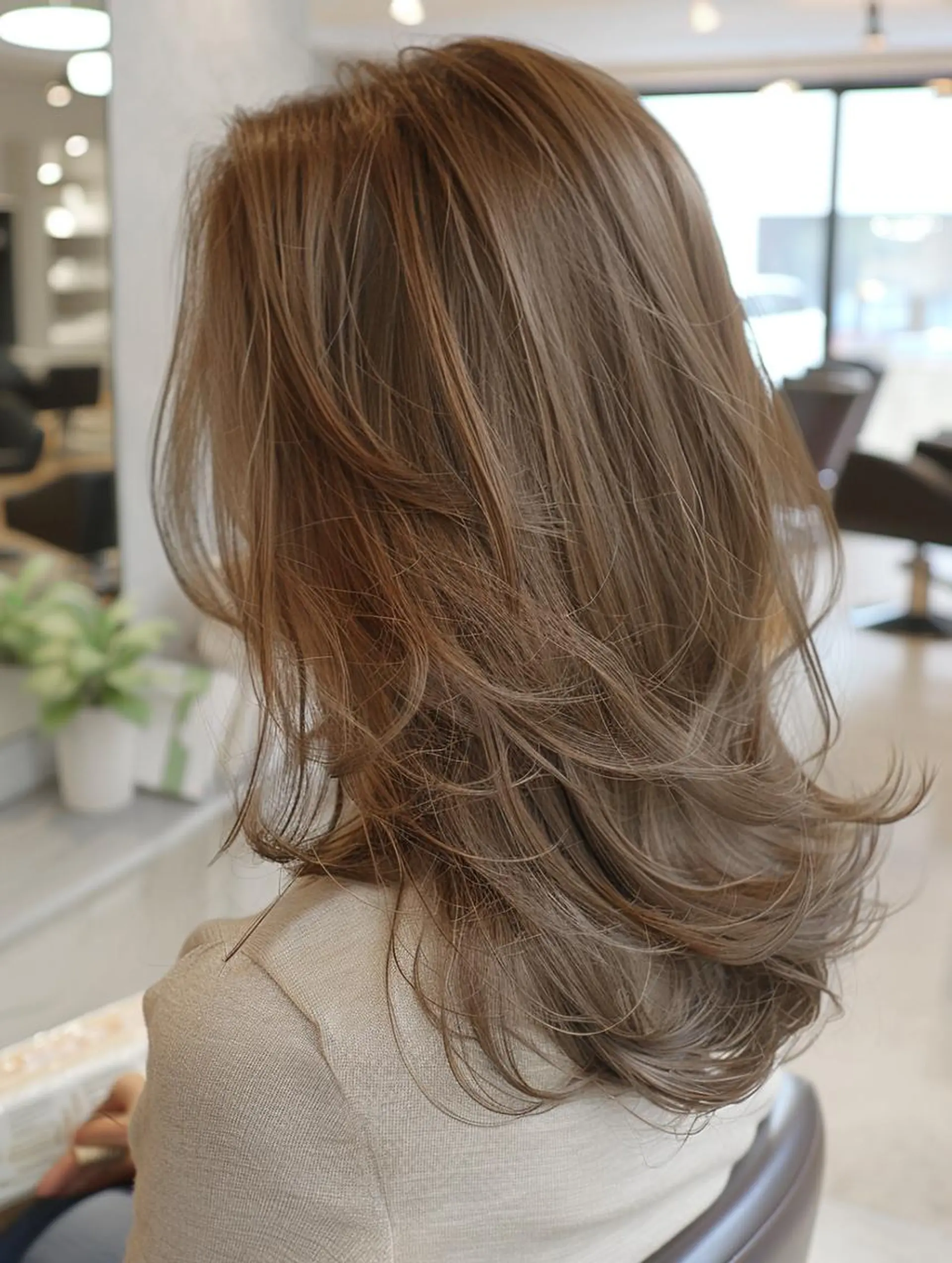 セミロング ハイライト カット ヘアカラー トリートメント 髪質改善＊韓国ヘア＊ レイヤー＊IBUKIのヘアスタイル