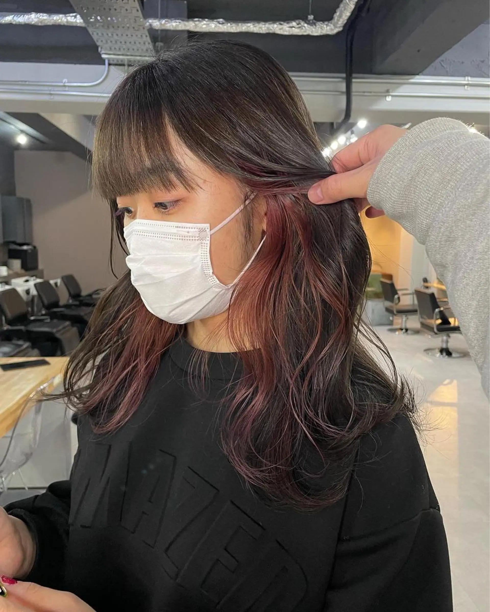 セミロング カット ヘアカラー トリートメント 倉辻 香奈子のヘアスタイル