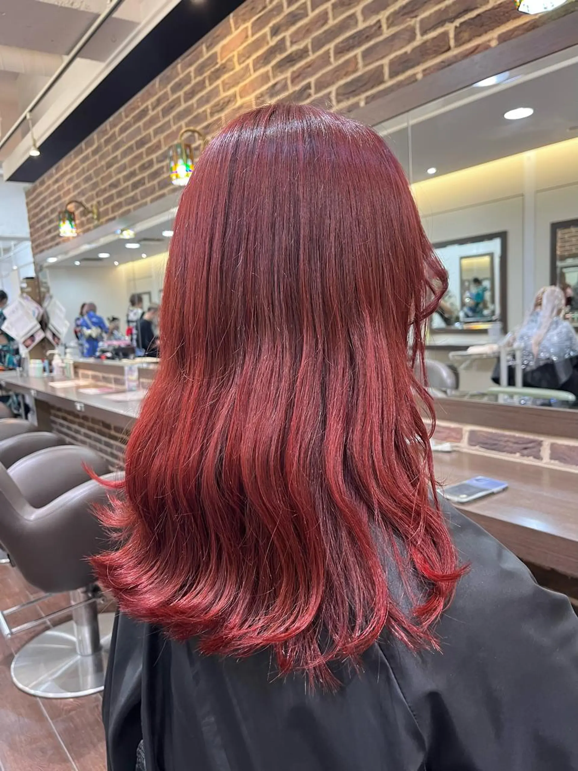 ロング カラー ベージュカラー 黒髪 ブリーチ ブルーカラー ブルーブラック 韓国レイヤー🇰🇷 🤍🎀honokaのヘアスタイル