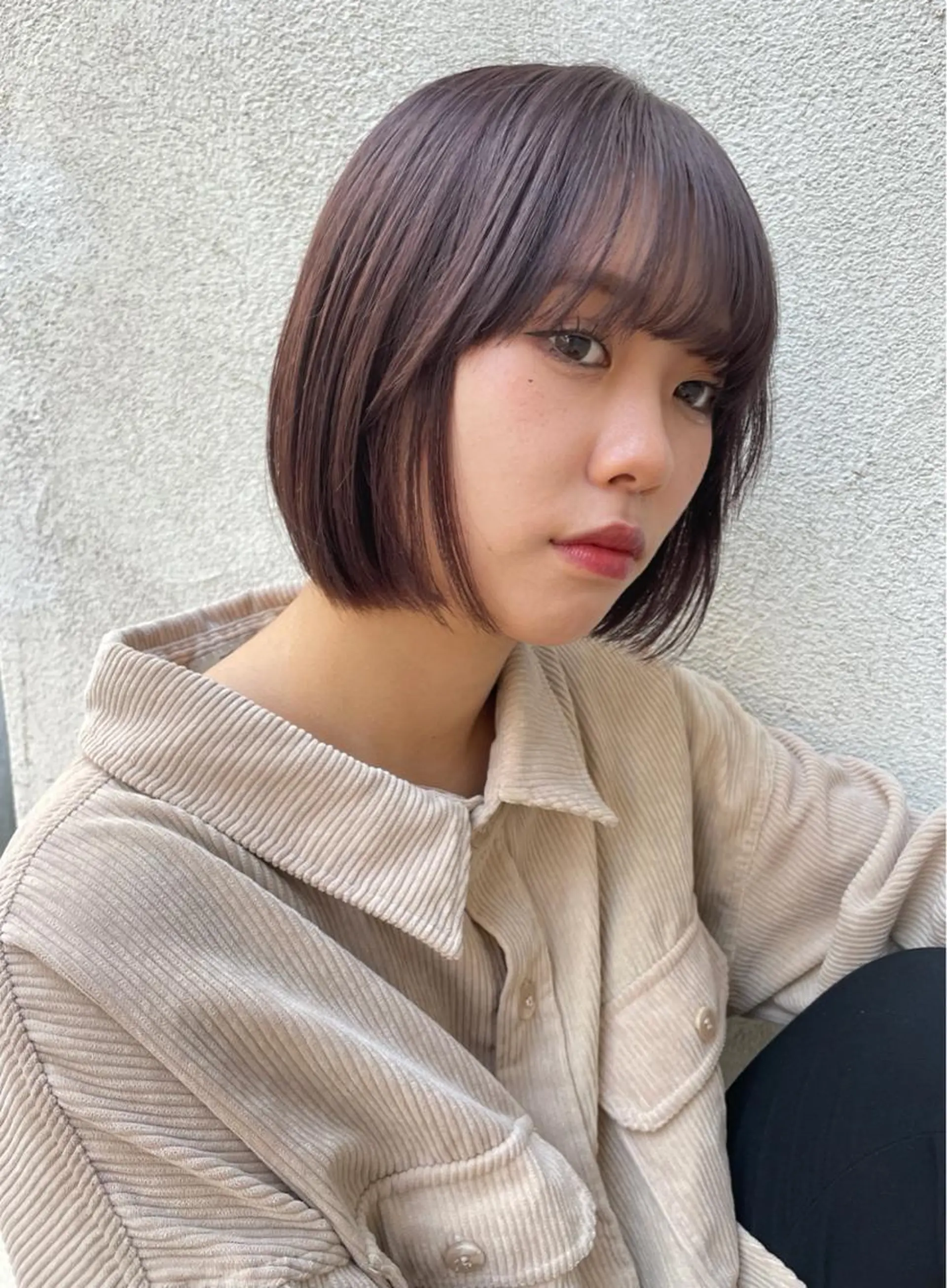 ミディアム カラー ブリーチ 透明感カラー ラベンダーカラー ボブ カット ヘアカラー カラー/レイヤー/ 髪質改善/PAAQのヘアスタイル