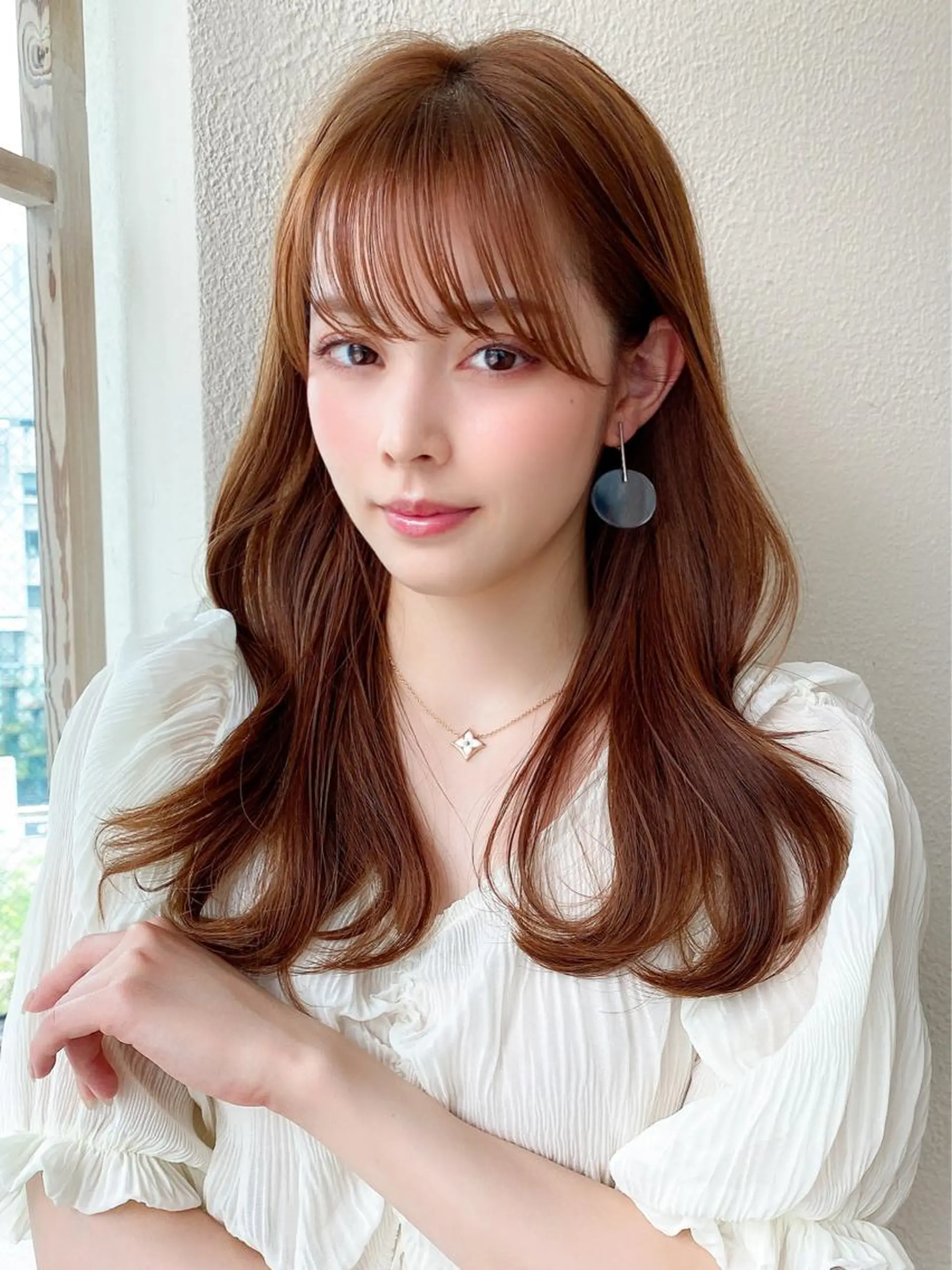 セミロング 顔周りカット レイヤーカット ローレイヤー カット ヘアカラー トリートメント 井上晃輔/ショート /ボブ/ミディアムのヘアスタイル