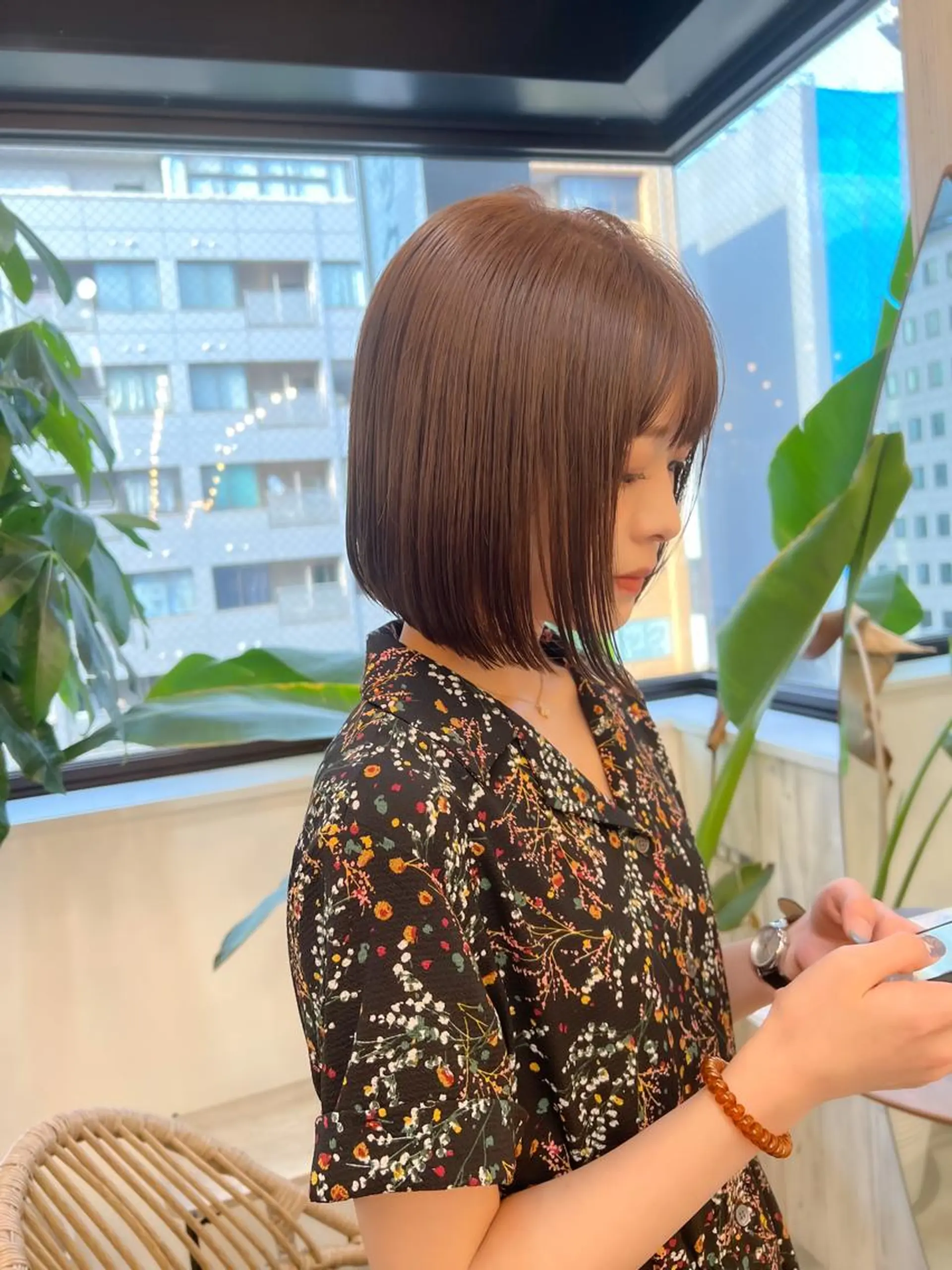 ショート カット ヘアカラー トリートメント ボブ/縮毛矯正 髪質改善/もえるのヘアスタイル