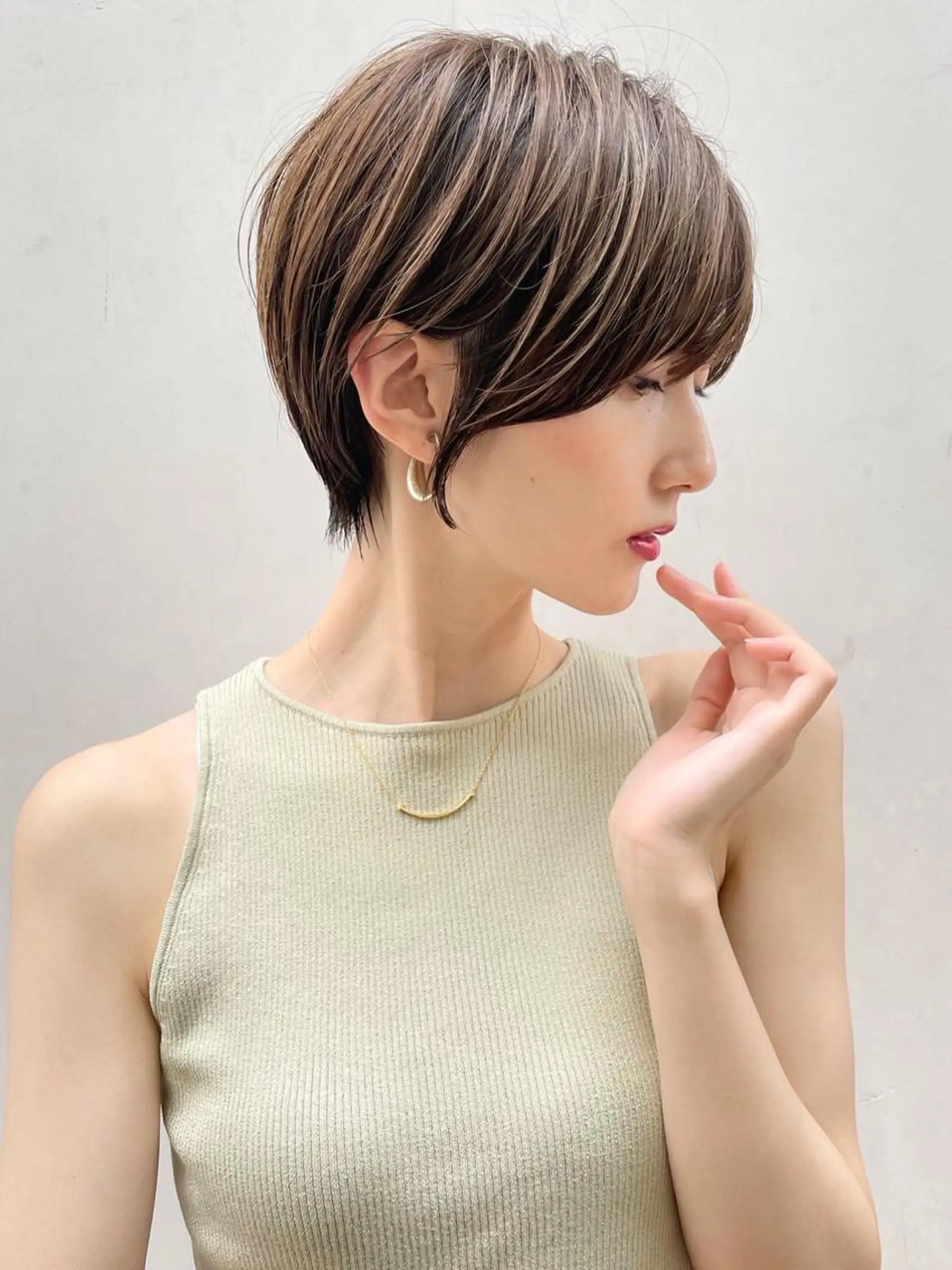 ショート カラー カット ヘアカラー トリートメント 縮毛/ショート/ ボブ/レイヤー/小原のヘアスタイル