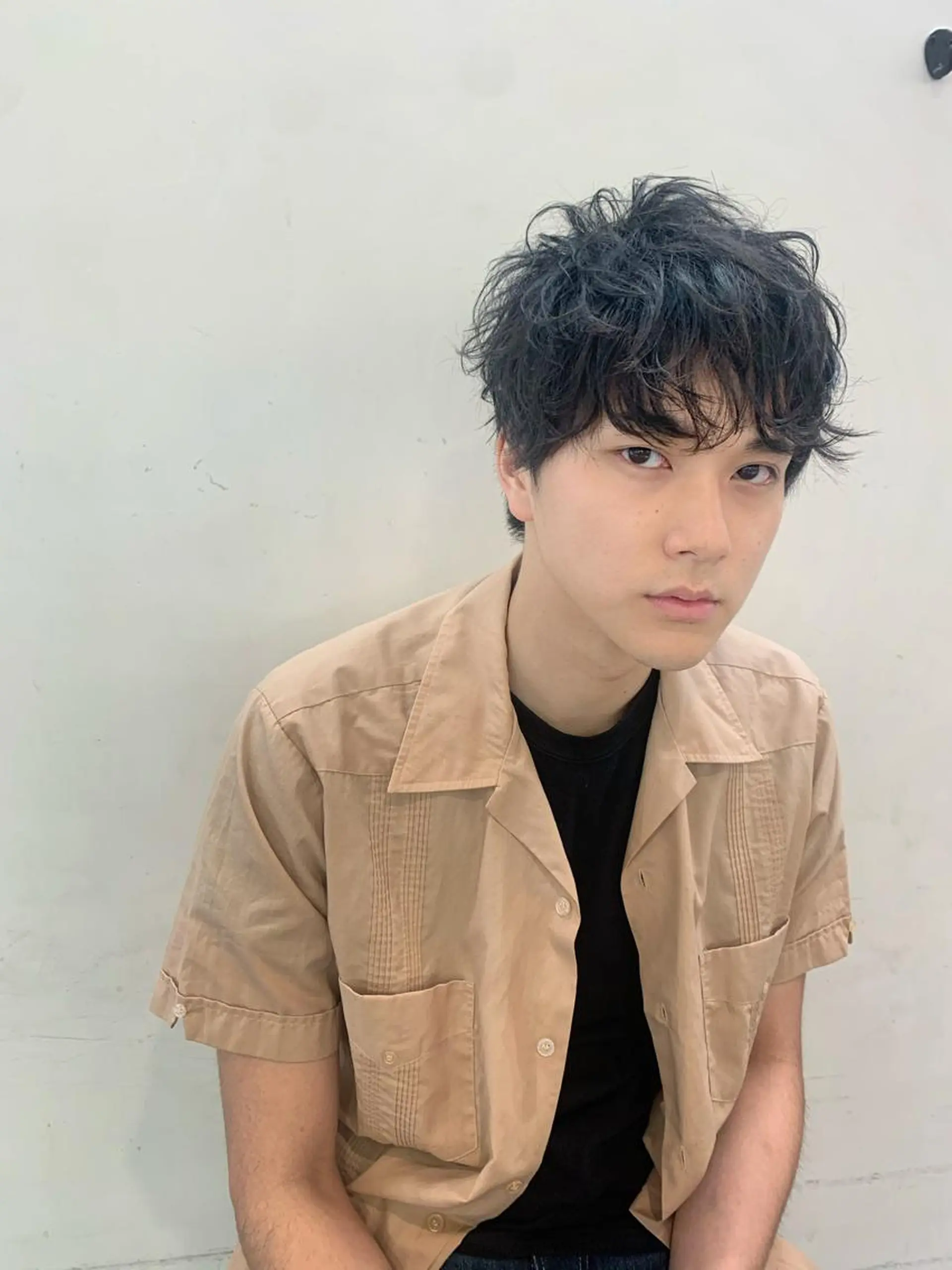 ショート パーマ メンズ 三矢 ちなつのヘアスタイル