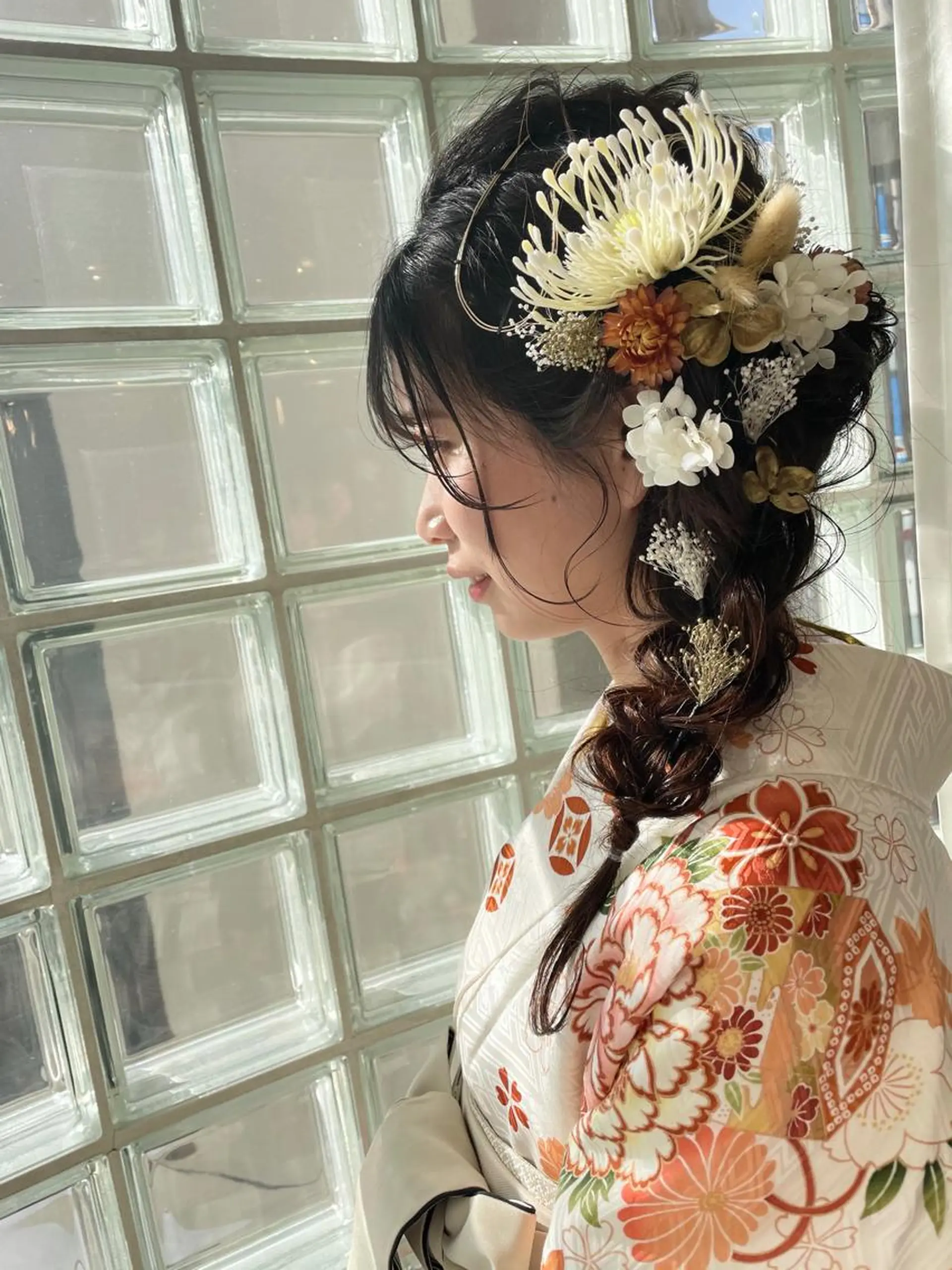 セミロング ヘアアレンジ 着付け arrow🖤 もえみのヘアスタイル