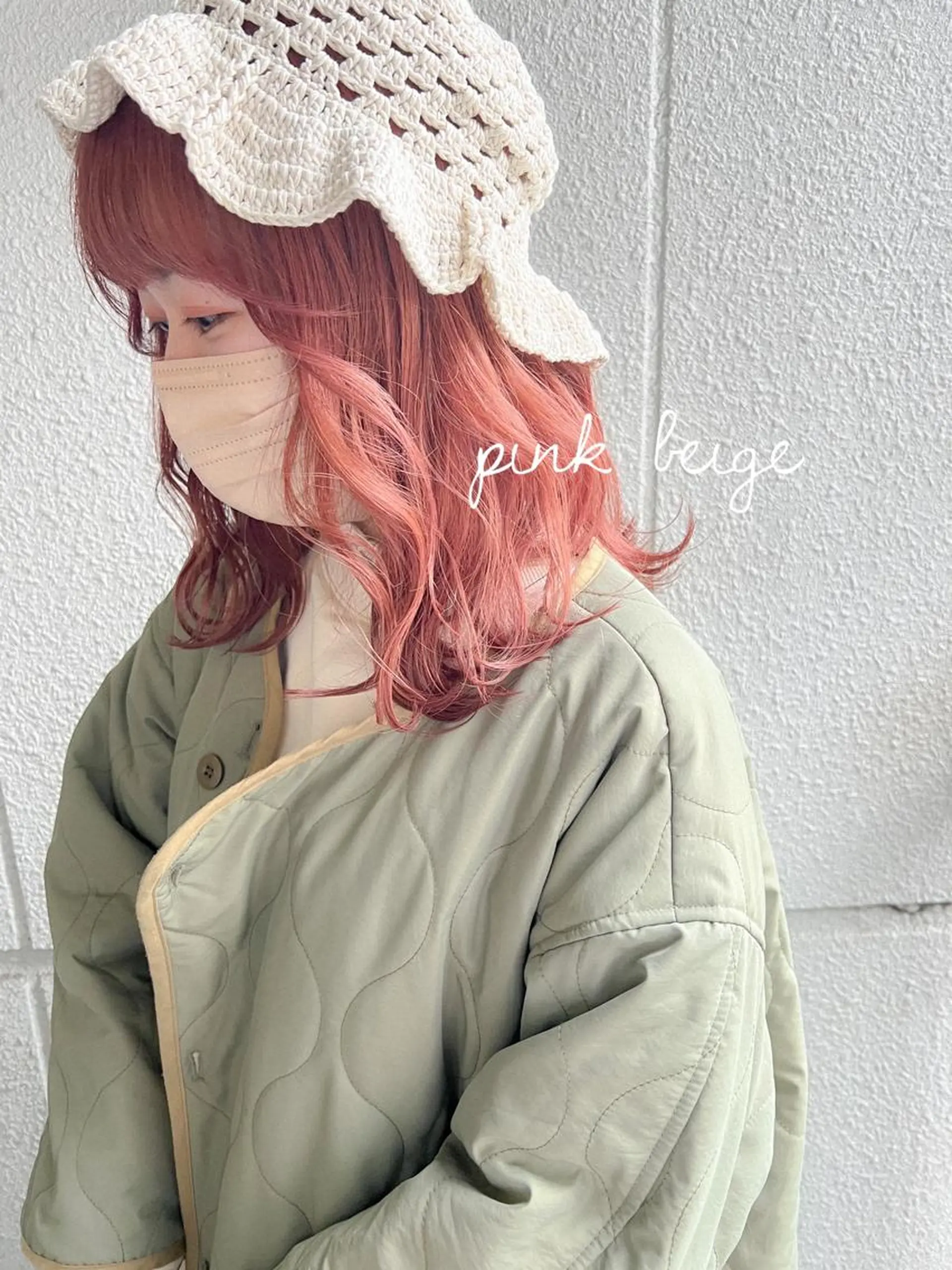 セミロング カラー ベージュカラー ブリーチ ハイトーンカラー ピンクカラー ヘアカラー カラーパティシエ facce🌼ikoのヘアスタイル