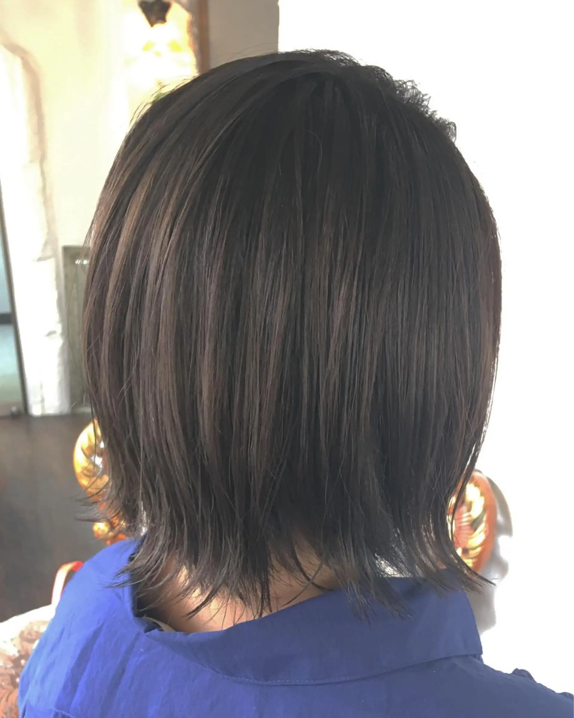 ショート カラー パーマ ヘアアレンジ アッシュ ダークアッシュ ボブ 外ハネヘア エグチ アキラのヘアスタイル