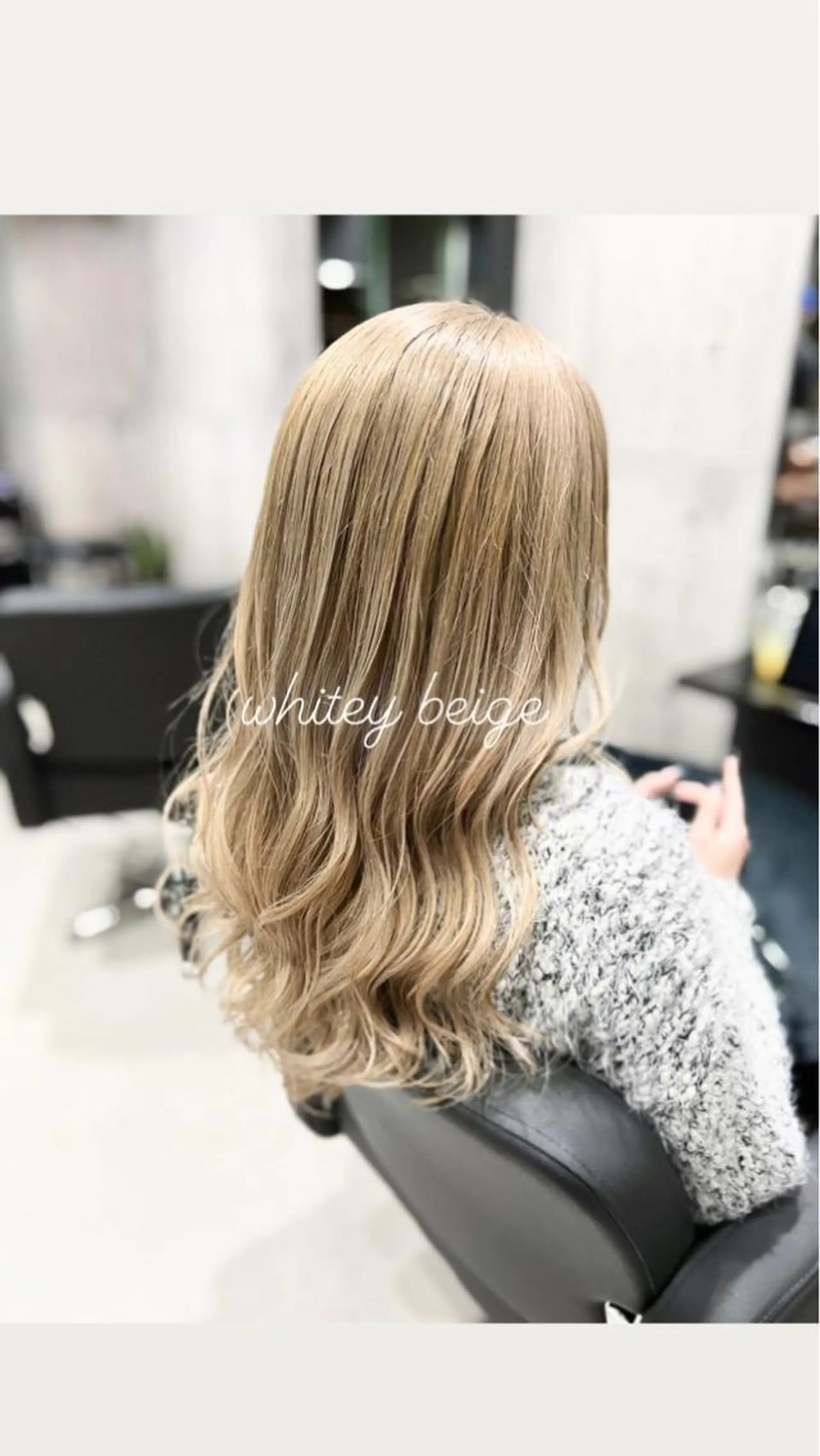 ロング カラー ベージュカラー mimiiy梅田 中崎町ハイトーンのヘアスタイル