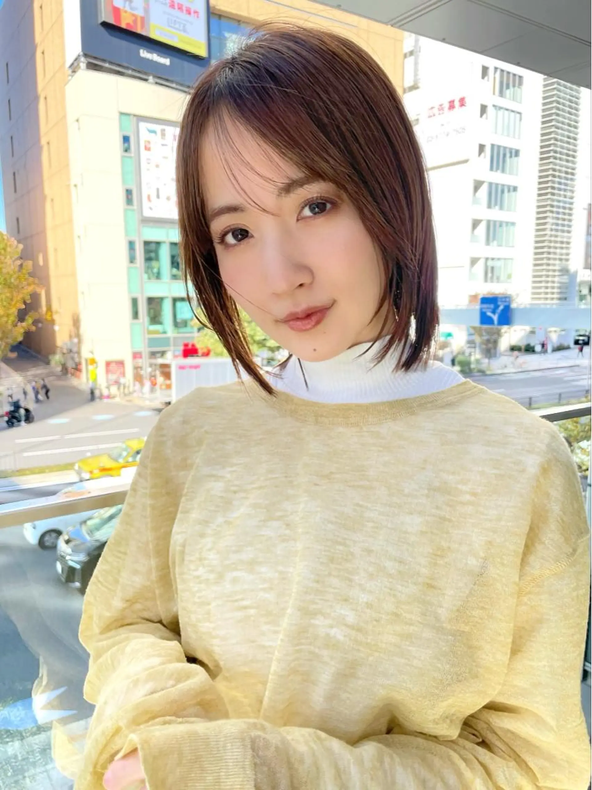 ミディアム ボブ シースルーバング 結べるレイヤーボブ くびれLady表参道のヘアスタイル