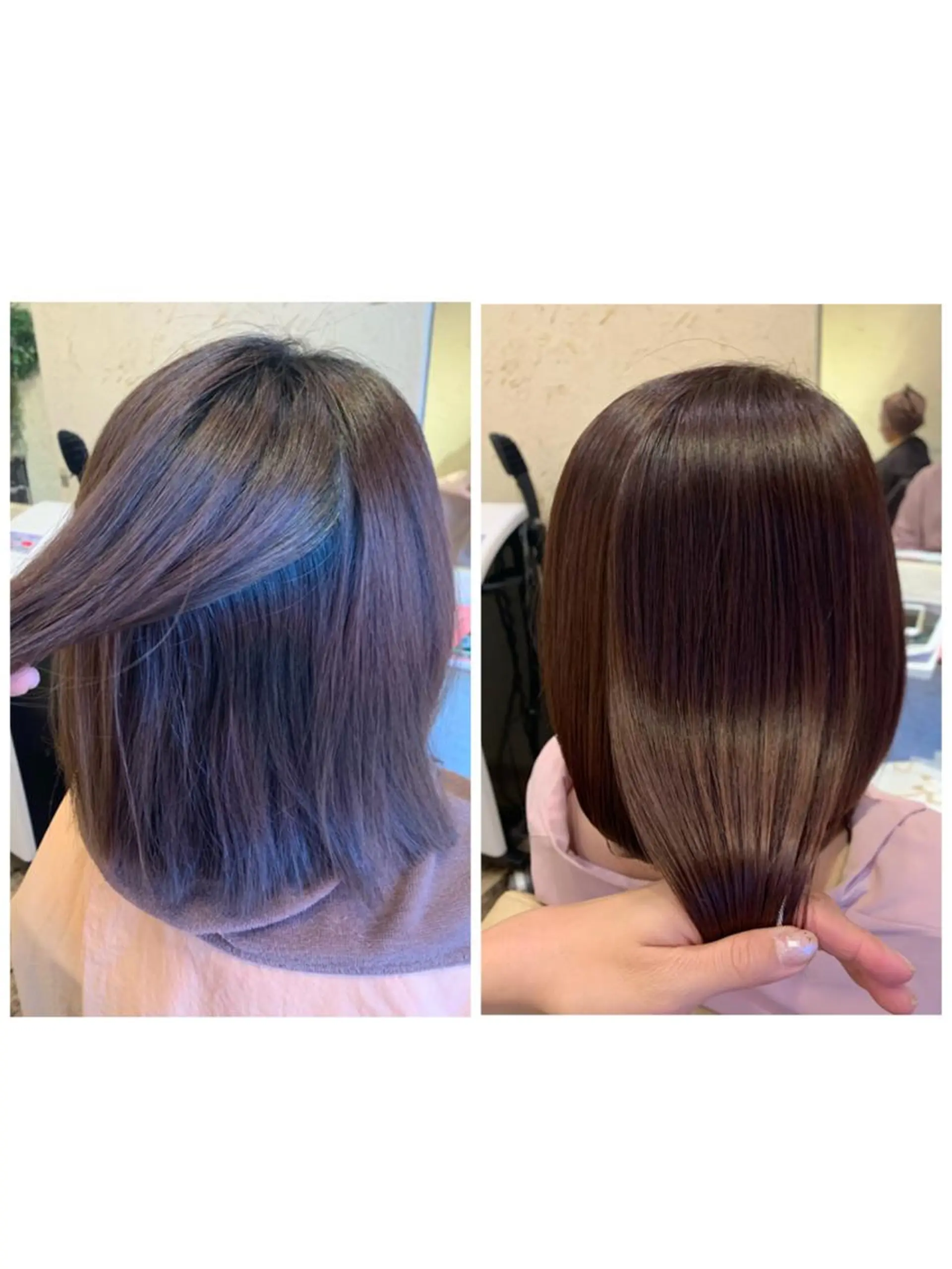 ミディアム カラー ハイトーンカラー 髪質改善 トリートメント 加茂 しのぶのヘアスタイル