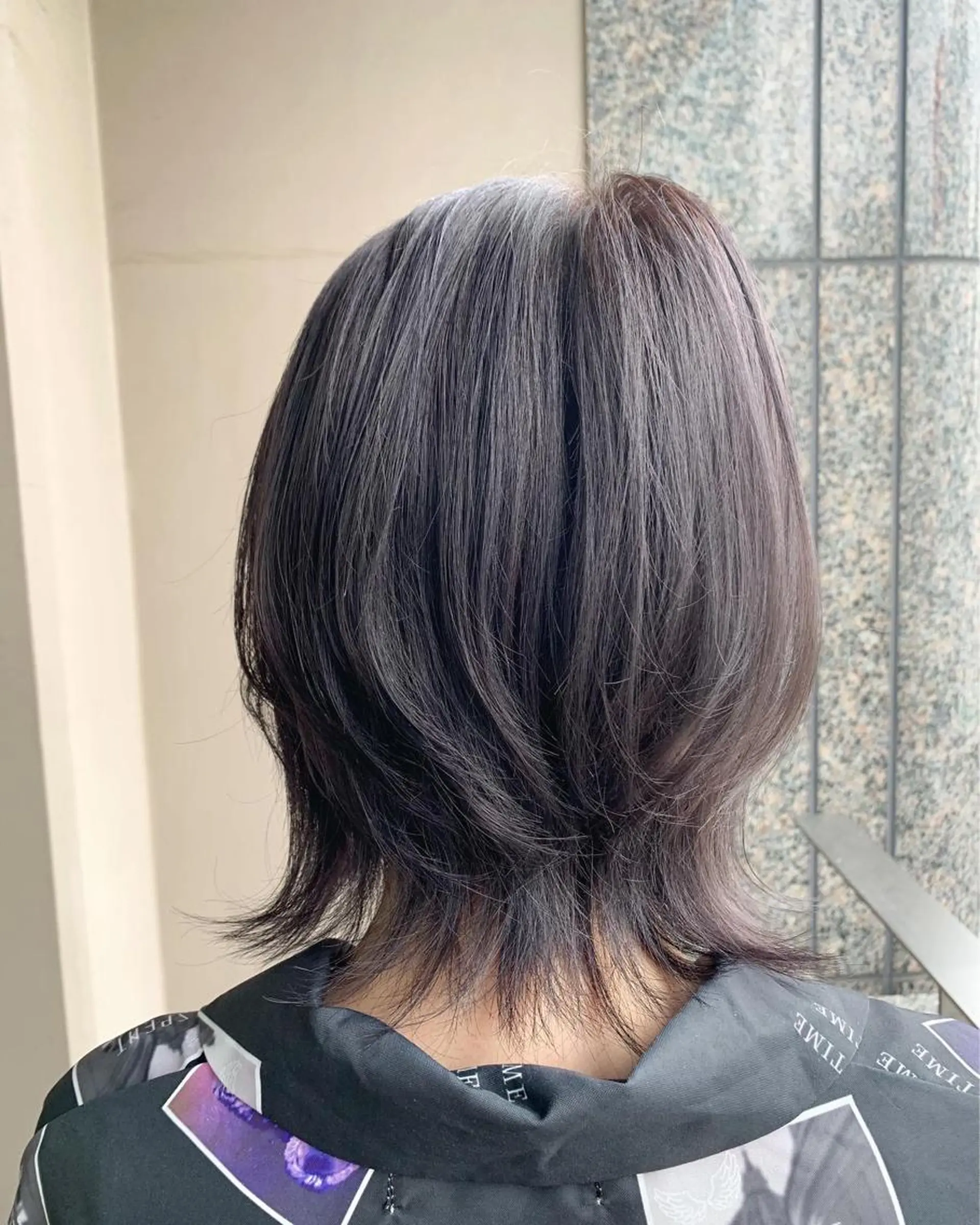 ショート カラー パープルカラー ヘアカラー yuri🌼 NUMBER 天王寺のヘアスタイル