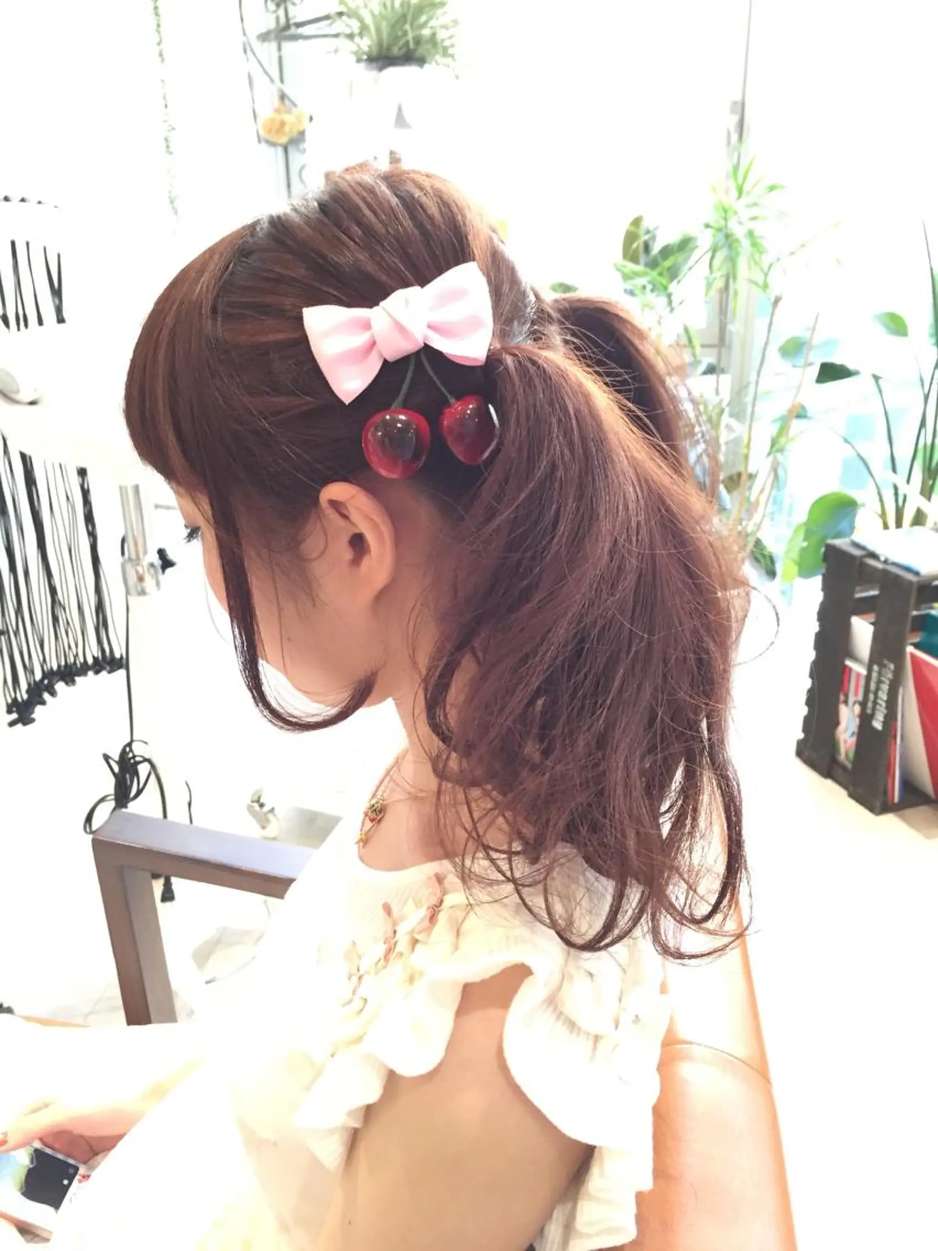 セミロング カラー ツインテール ベージュカラー ピンクカラー ピンクベージュ メンズ指名多数!! SiLO 田島のヘアスタイル