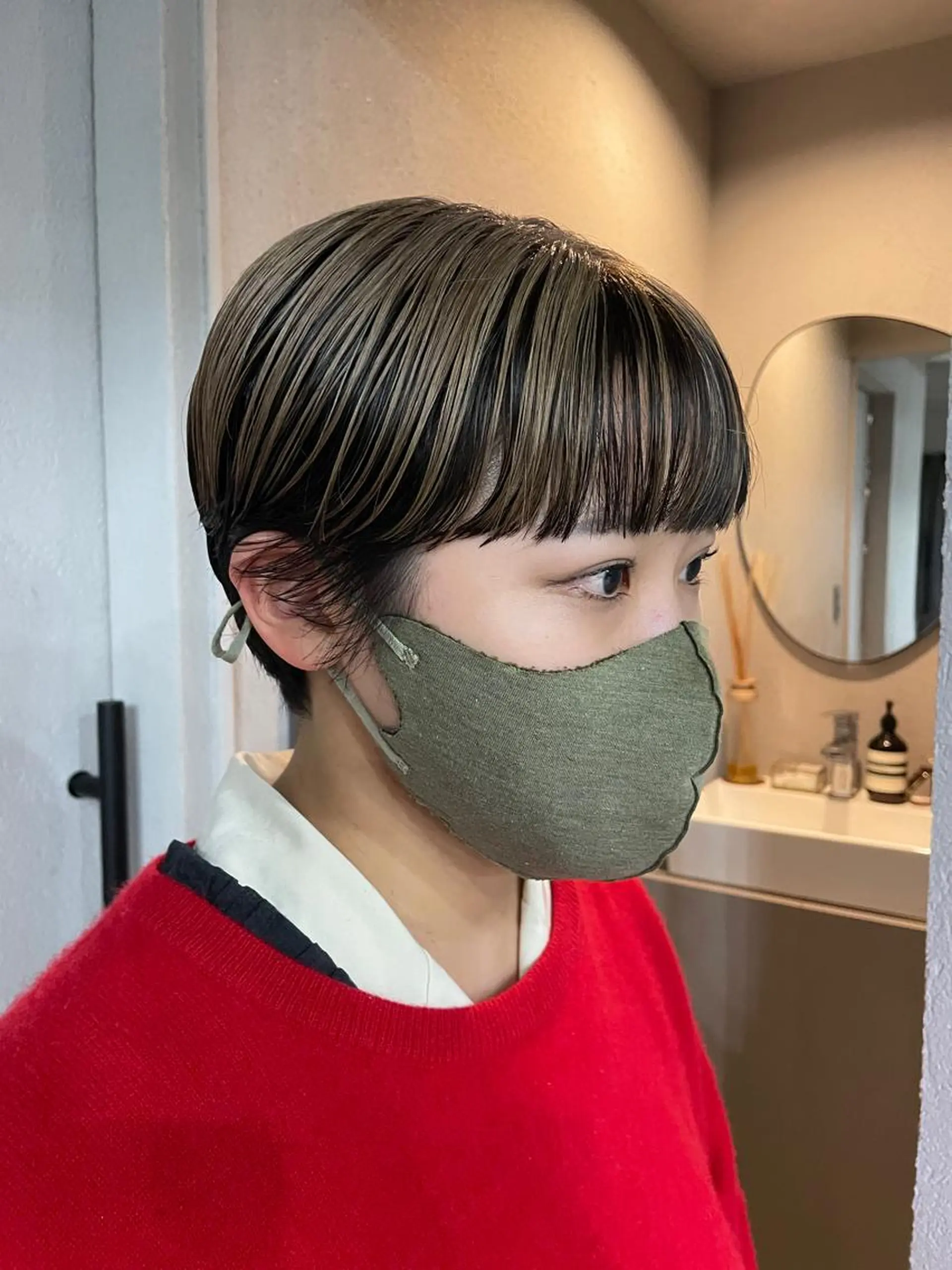 ショート カラー ヘアカラー 吉田一輝 外国人パーマのヘアスタイル
