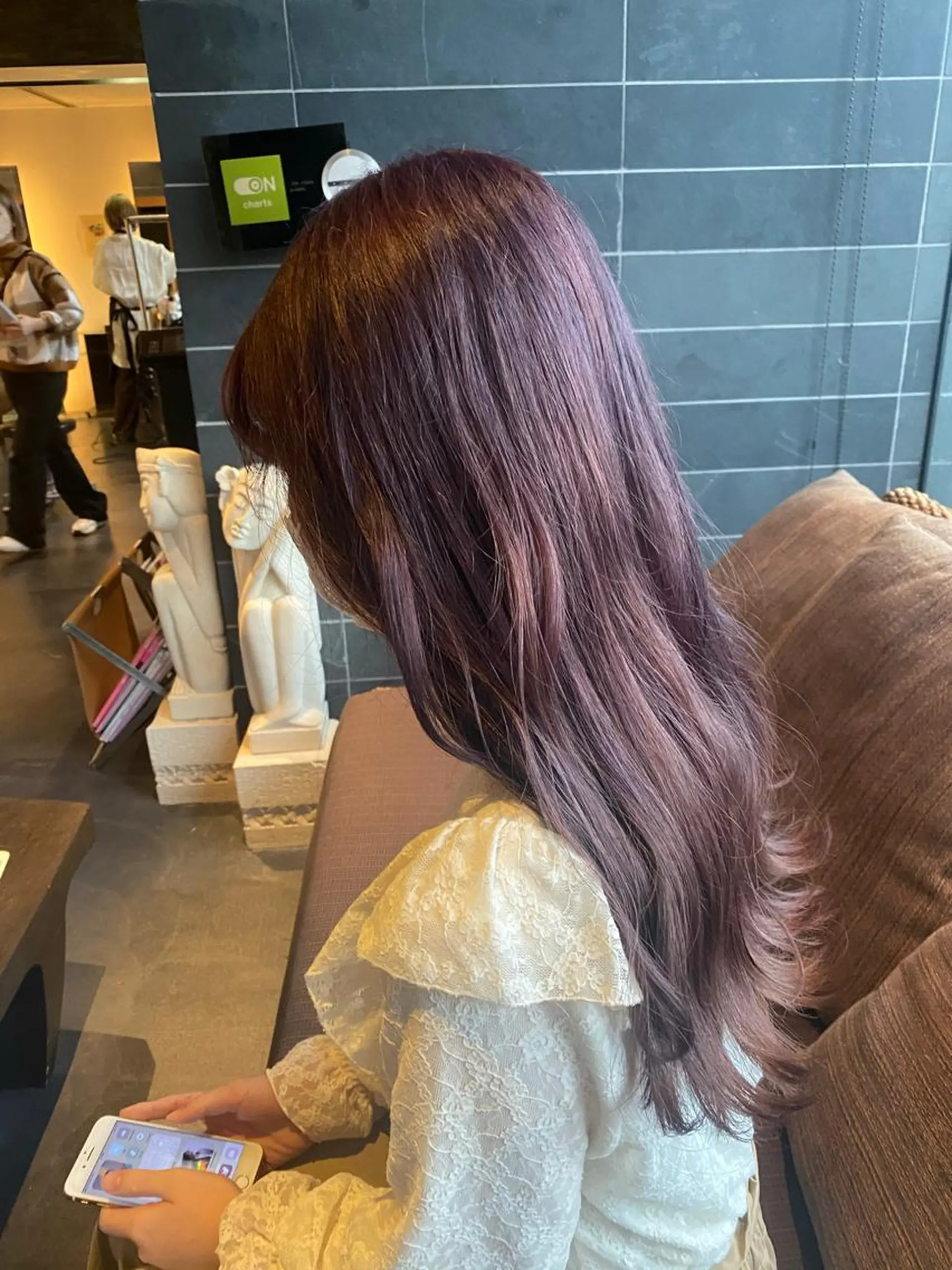 ロング カラー ラベンダーカラー カット ヘアカラー トリートメント 中井 一葉のヘアスタイル