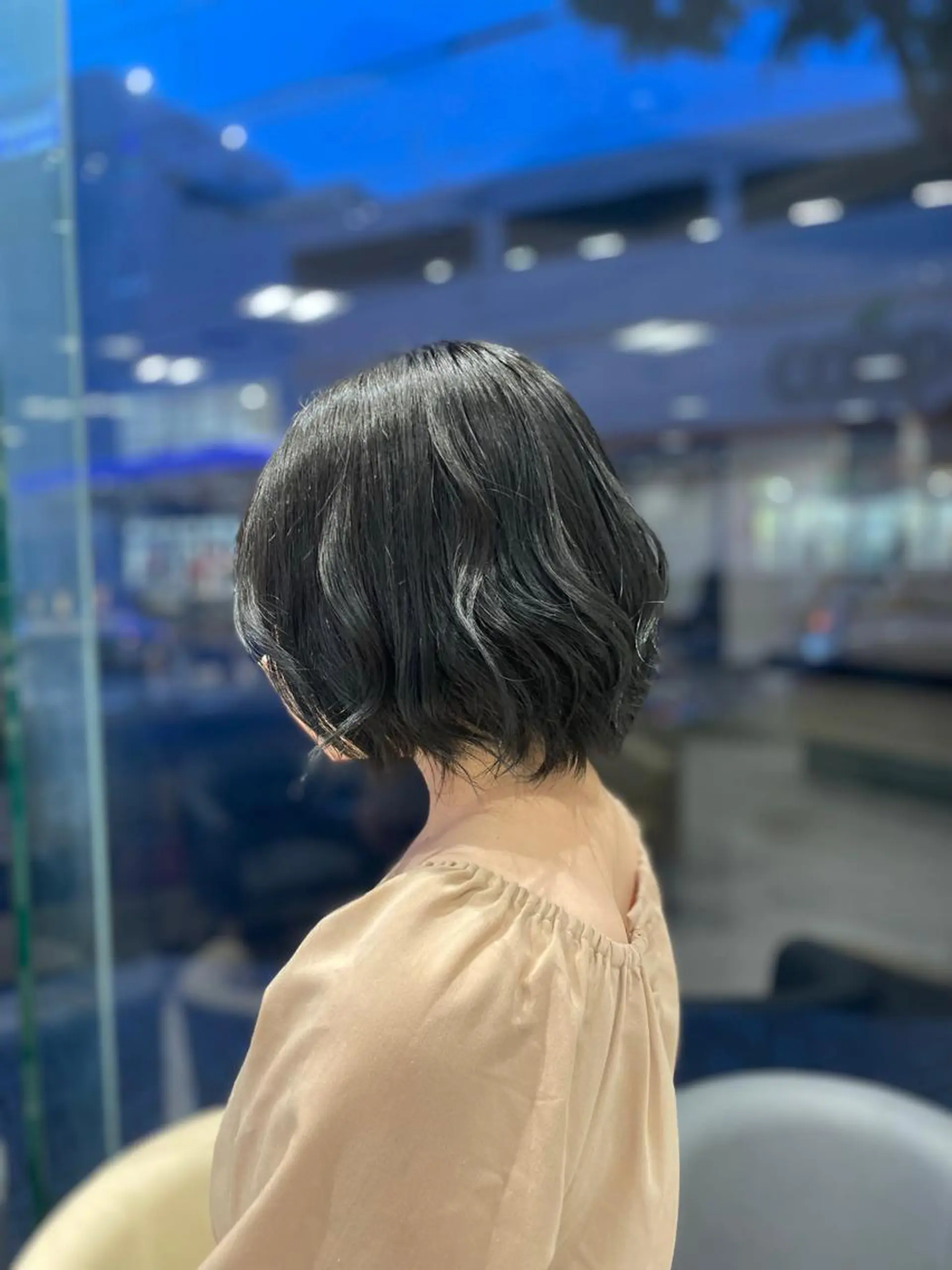 ショート カラー ブルーカラー クロスパーマ/うる艶 カラー/Kurumiのヘアスタイル