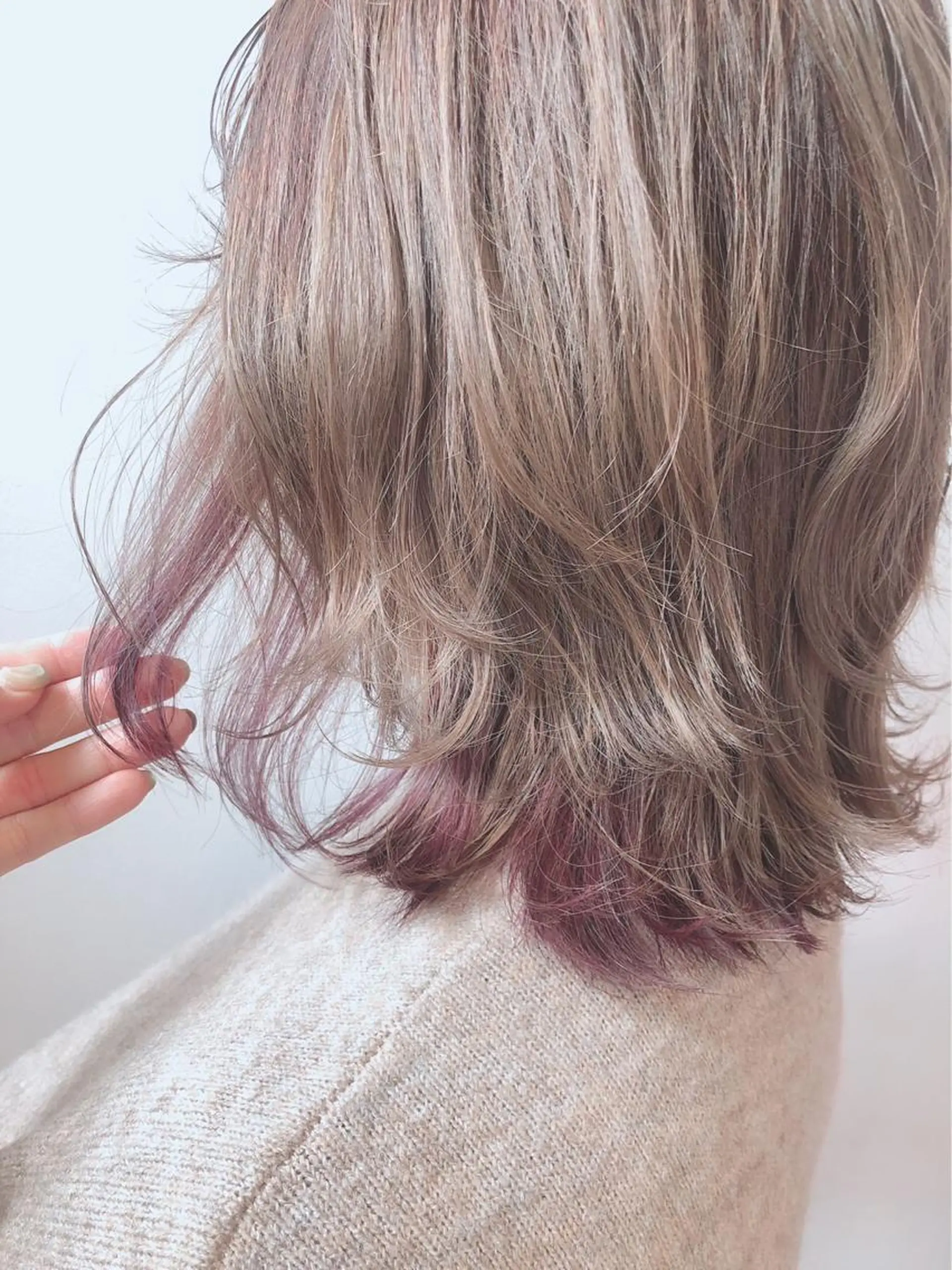 ミディアム カラー ヘアアレンジ アディクシーカラー ブリーチ ケアブリーチ ダブルカラー イヤリングカラー ヘアカラー トリートメント ヘアセット 髪質改善デザイナー &mirai ryoのヘアスタイル