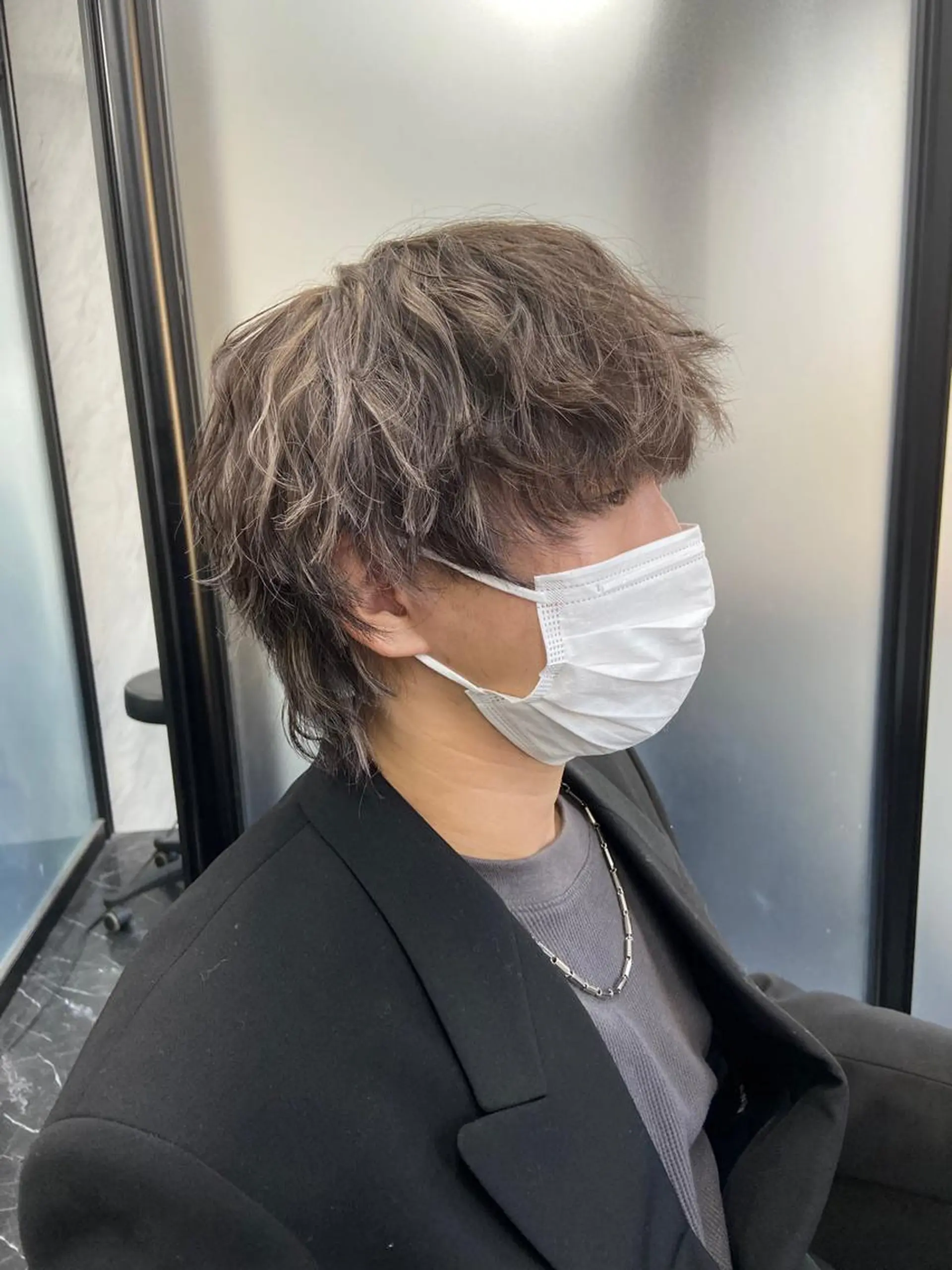 ミディアム カラー メンズ メンズハイトーン ハイトーンカラー カット ヘアカラー ミルボンAujua認定サロン Ria OSAKA 梅田所属・メンズ特化/ マンツーマン/Ryuのヘアスタイル