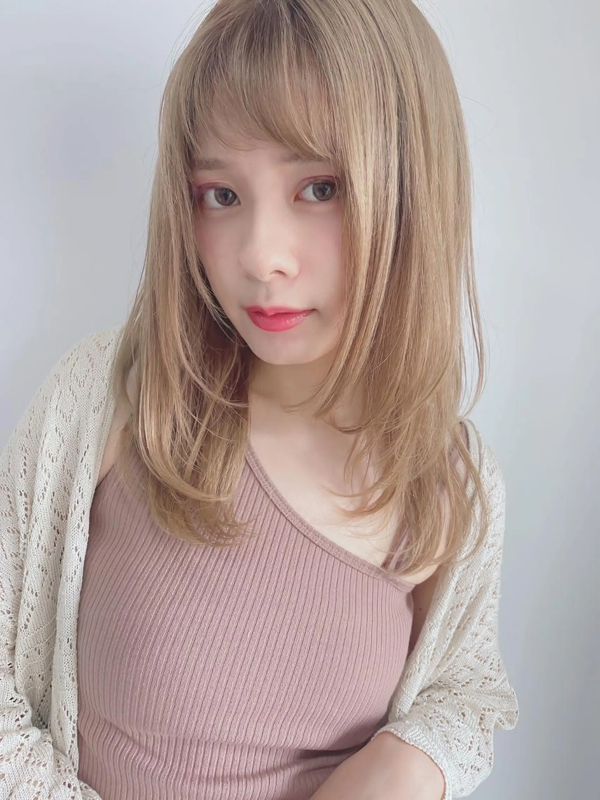 セミロング カラー ヘアアレンジ オーガニックカラー 顔周りカット 小顔カット トリートメント ⭐️Shelter by TOKYO⭐️のヘアスタイル