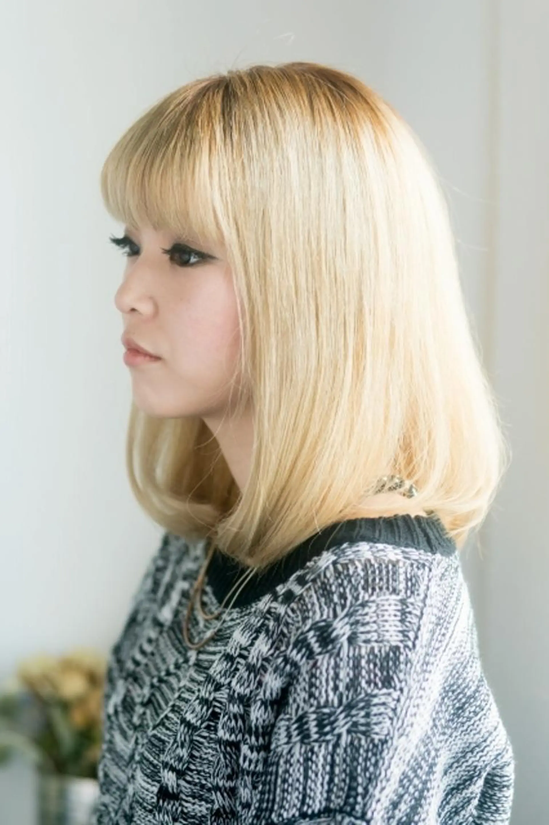 ミディアム カラー ブロンド 村上 貴徳のヘアスタイル