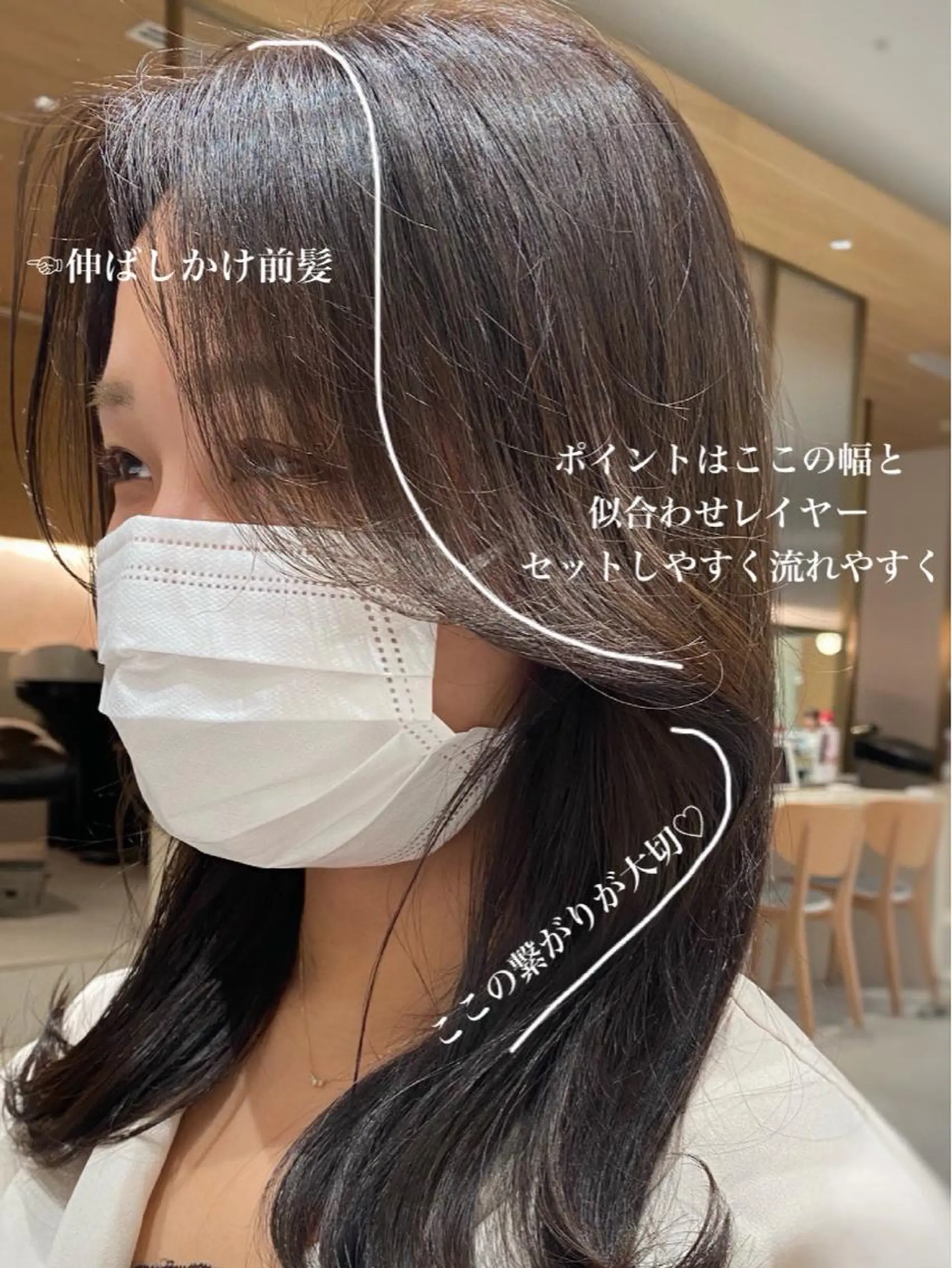 ミディアム カラー パーマ 小野寺瑞希 /最小顔カットのヘアスタイル