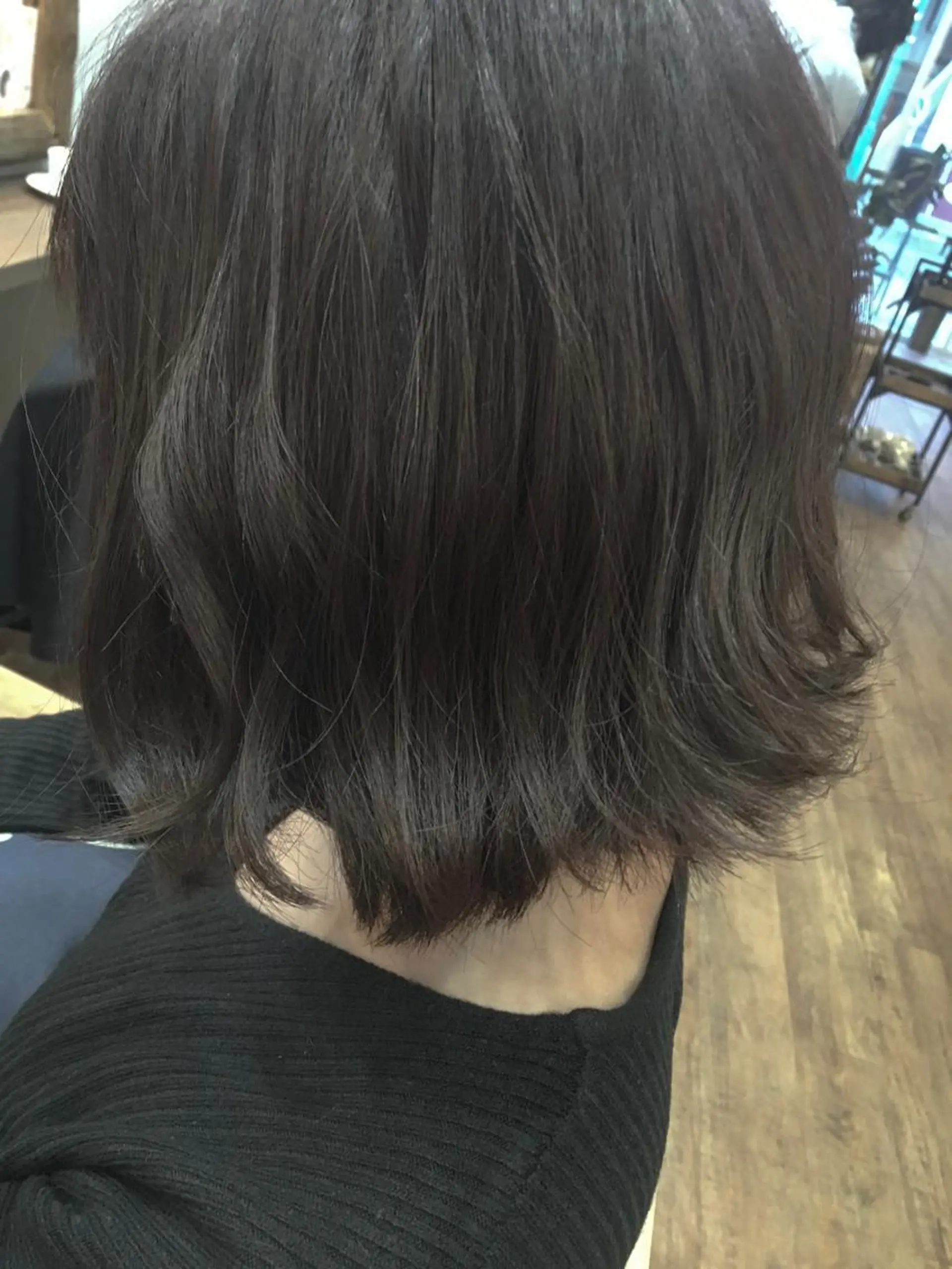 ショート ミディアム カラー ダークグレー パープルカラー 【mokuオーナー】 ちはるのヘアスタイル