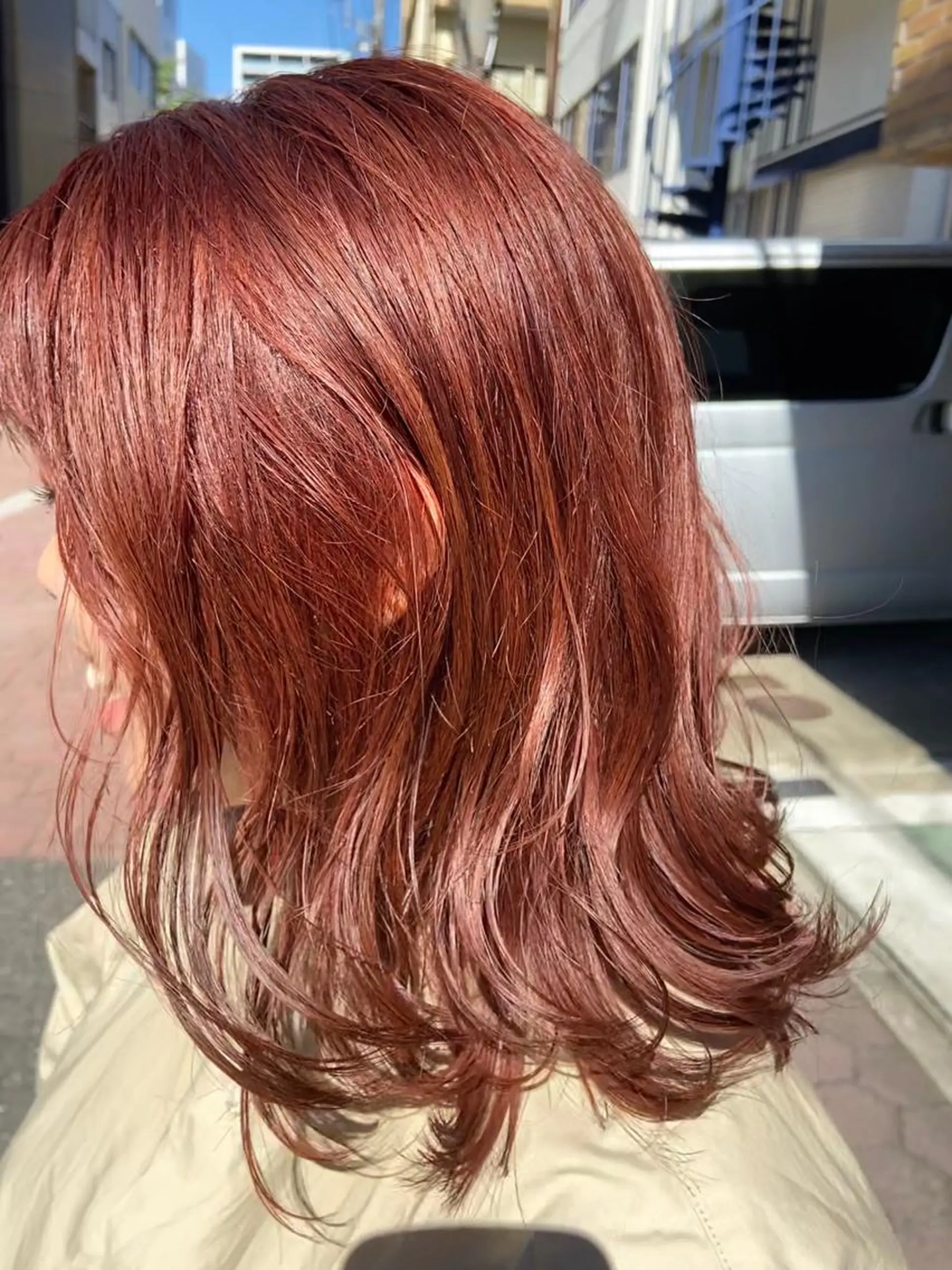 ミディアム カラー ヘアアレンジ ブリーチ イルミナカラー 田中 あやなのヘアスタイル