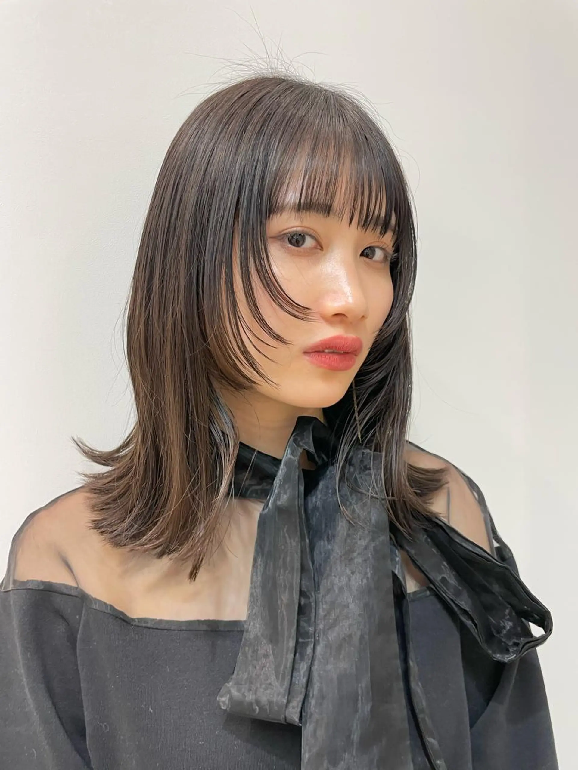 ミディアム 顔周りカット レイヤーカット Kinoのヘアスタイル