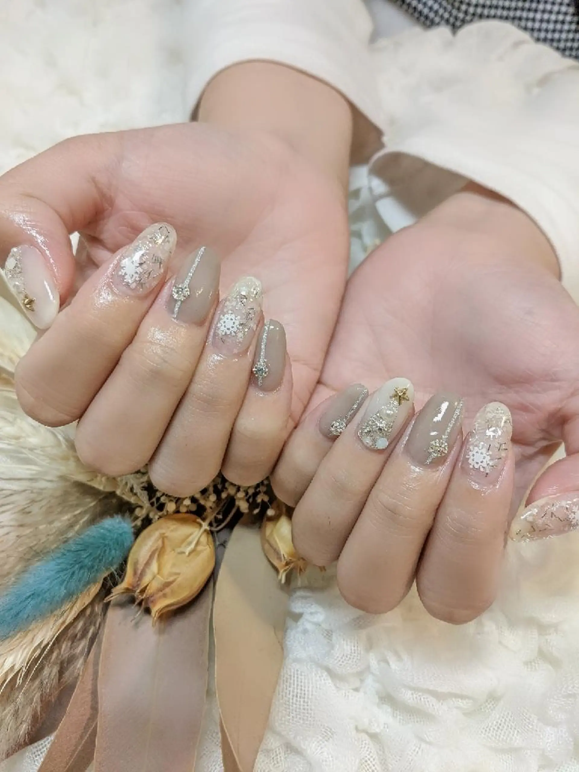 ネイル 冬ネイル クリスマス ハンドネイル Nailsalon Arumのネイルデザイン