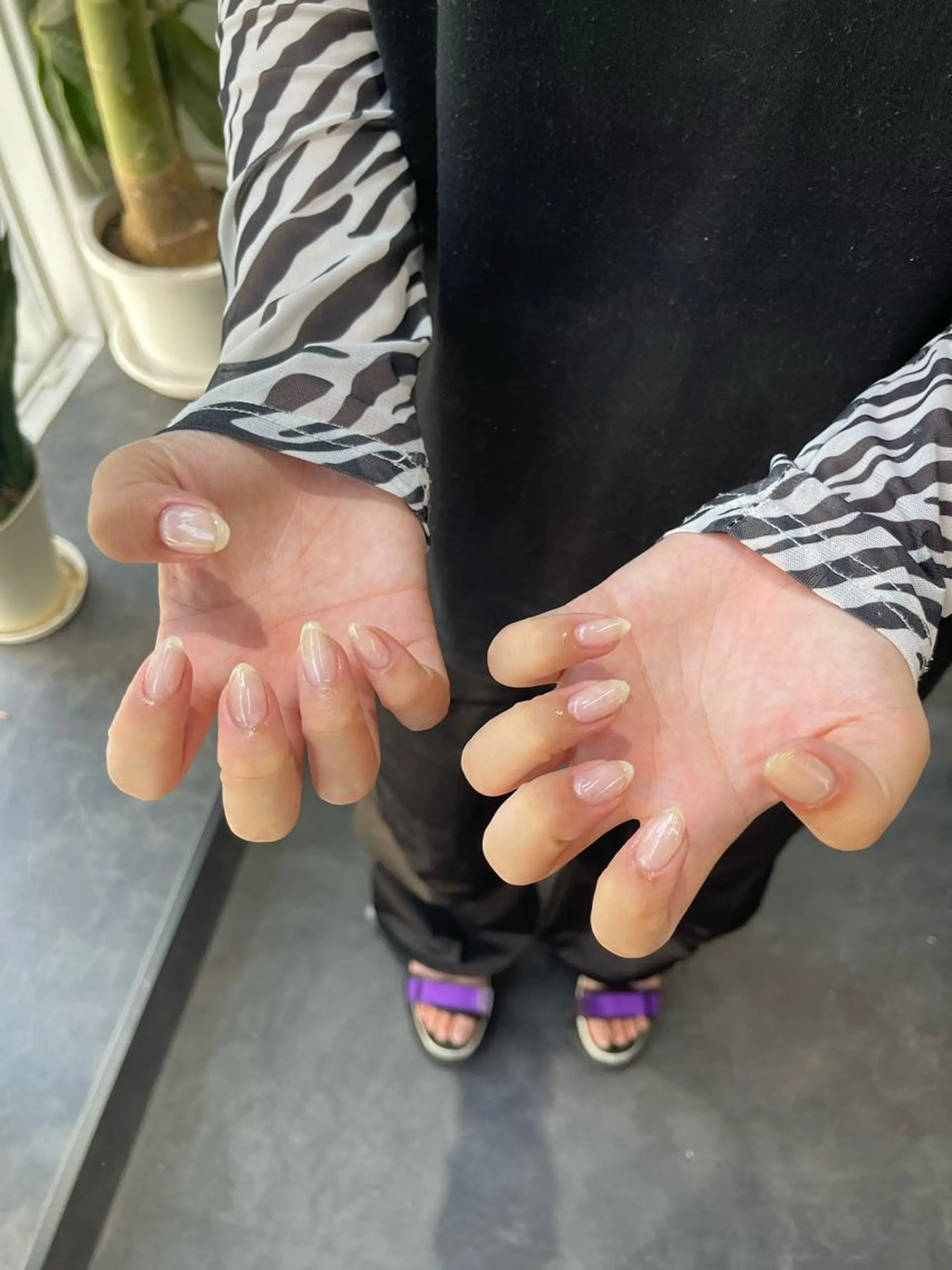 ネイル クリアネイル ワンカラーネイル ハンドネイル GRANDE大須 Cecil💜のネイルデザイン