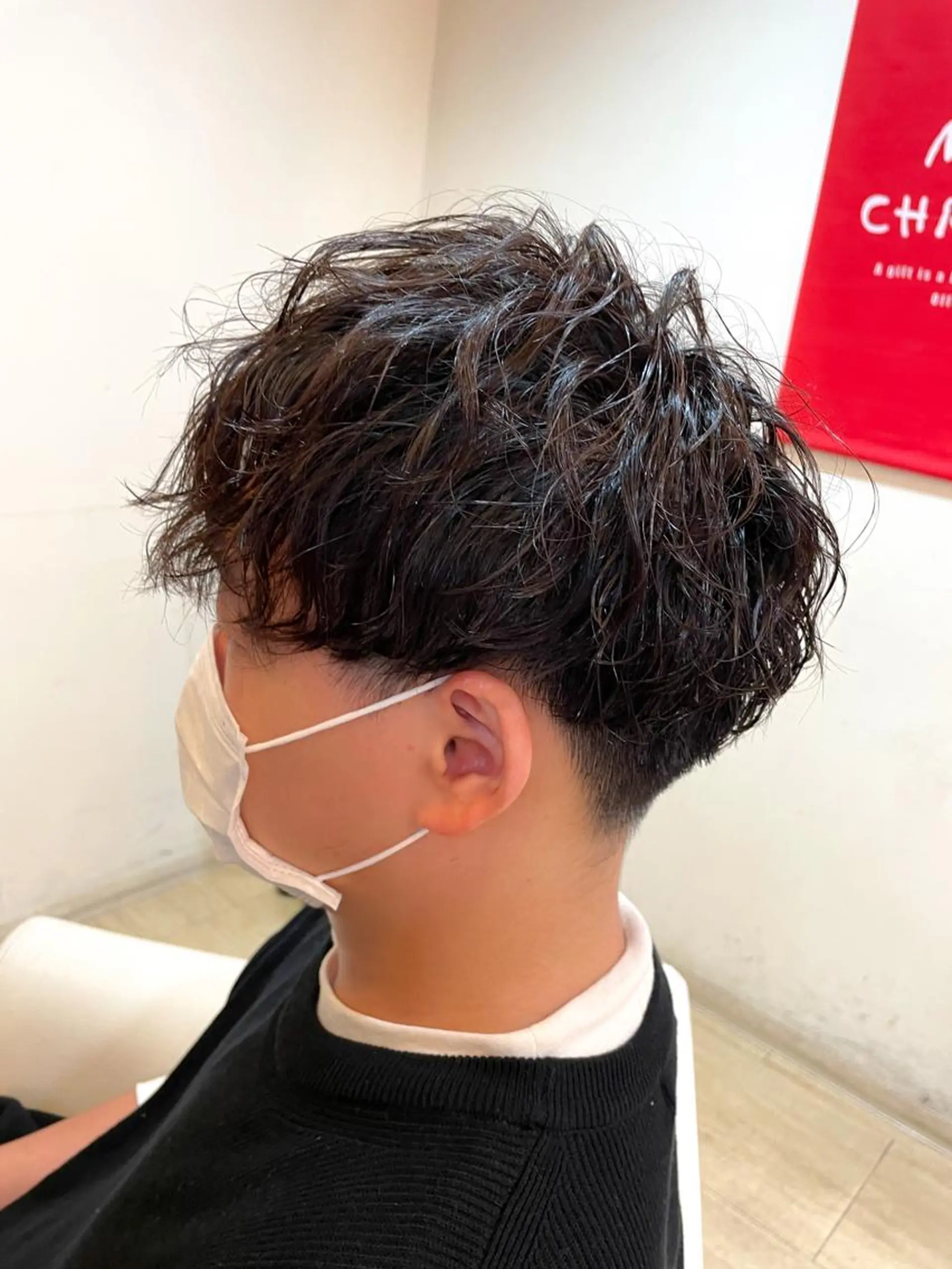 ミディアム パーマ メンズ メンズパーマ 赤司 泰樹のヘアスタイル