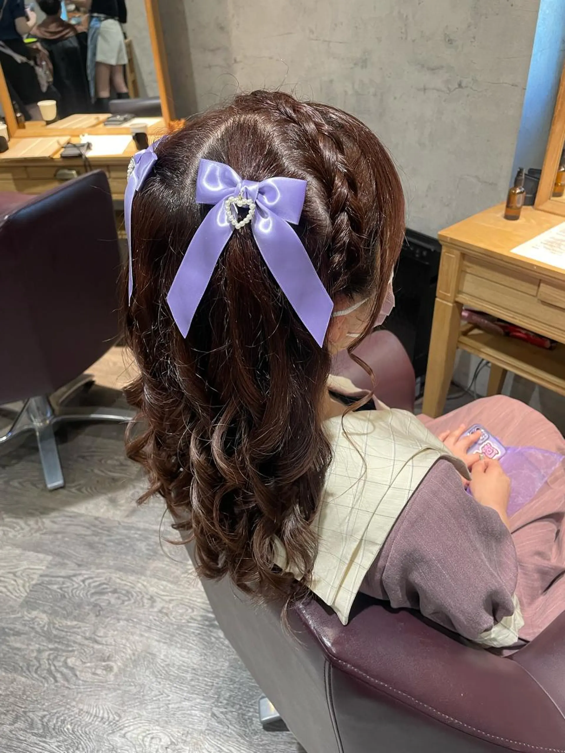 セミロング ヘアセット 🦄艶カラー×韓国 NANA💎🐬のヘアスタイル