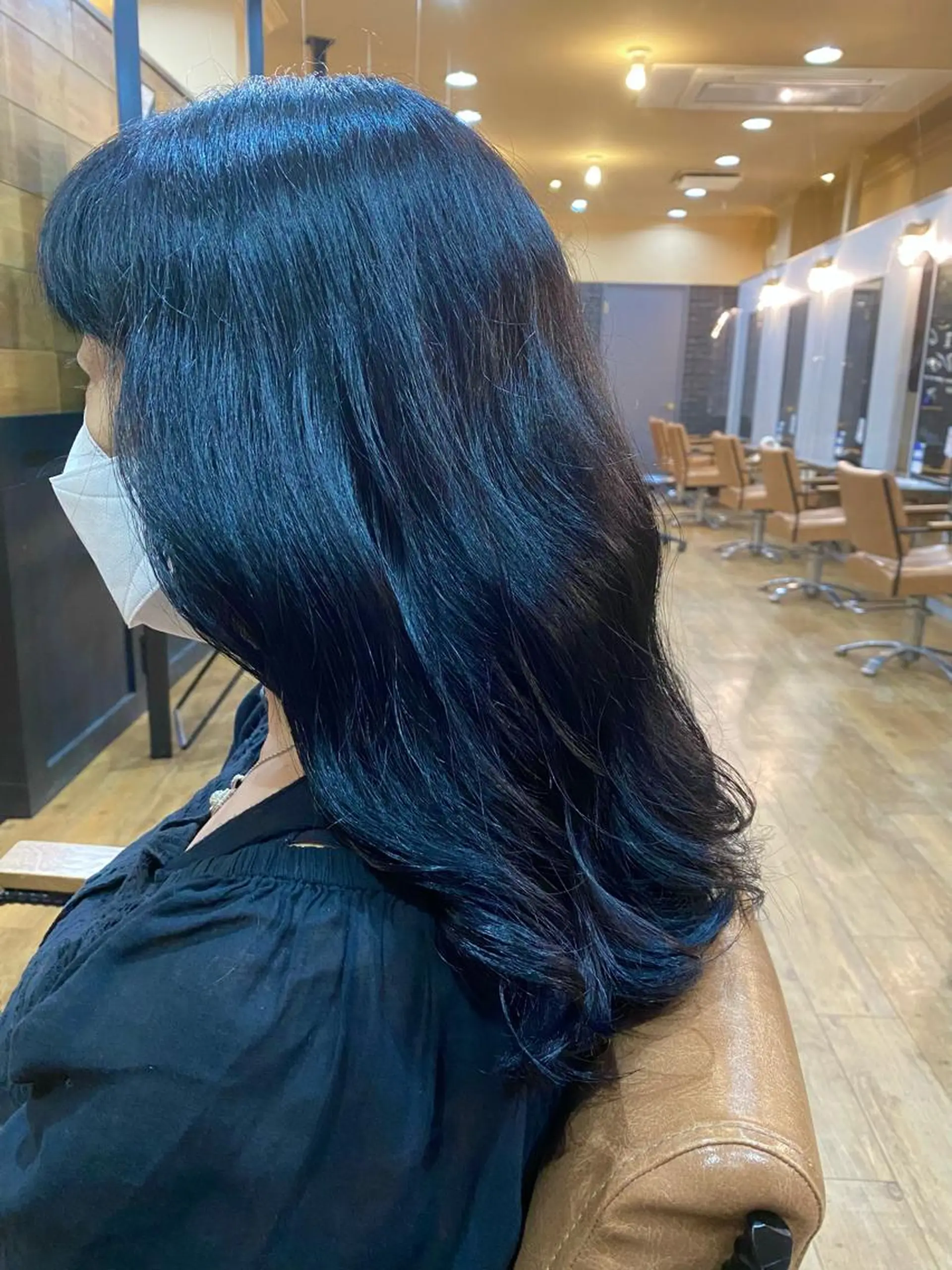 ロング カラー ブルーカラー ネイビーカラー カット ヘアカラー トリートメント 特殊カラー特化 ✂️SHIAN フジのヘアスタイル
