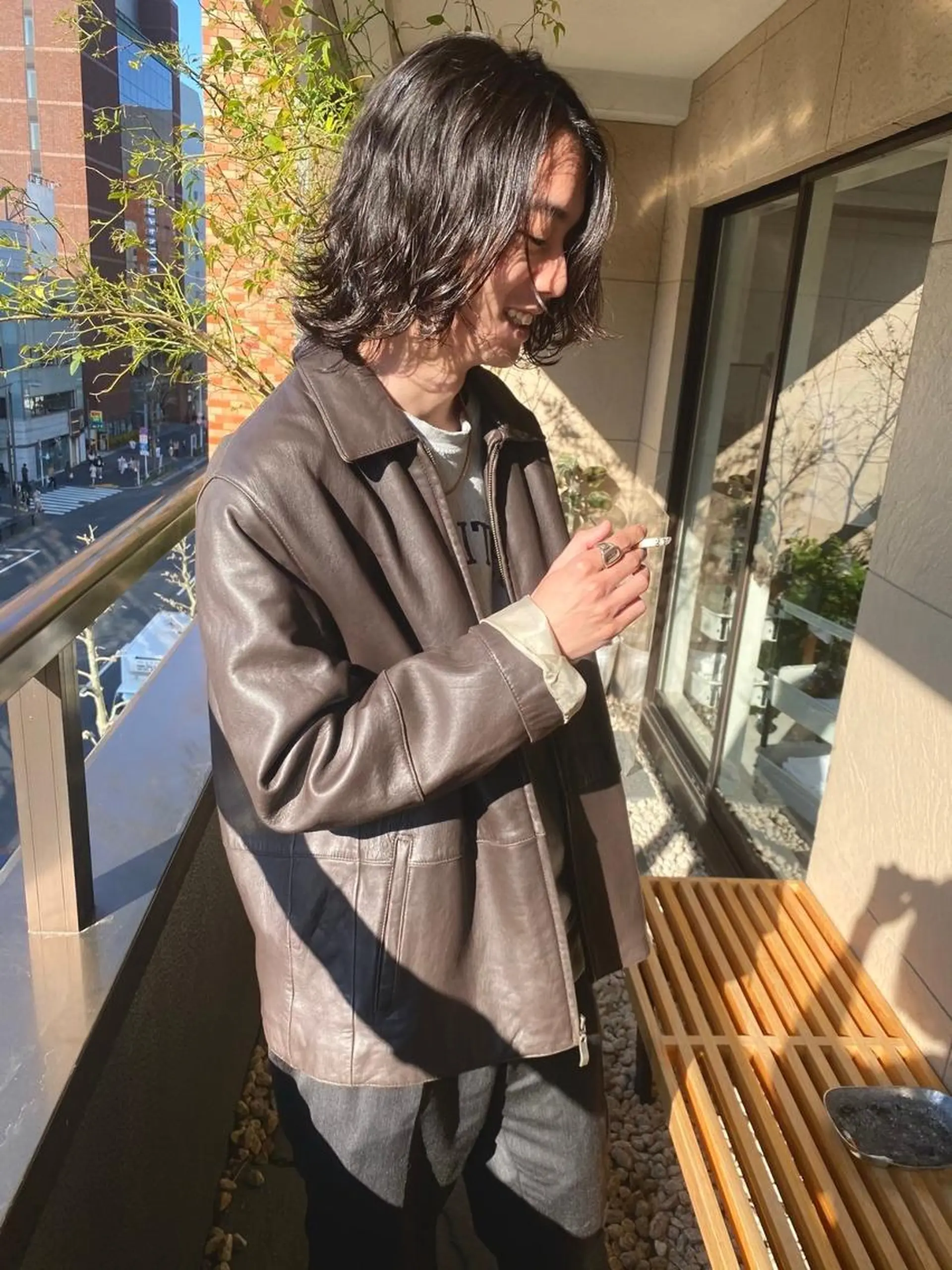 ミディアム パーマ カラー ショートボブ ミディアムパーマ アディクシーカラー ブリーチ ケアブリーチ カット ヘアカラー トリートメント CEINE OURのヘアスタイル
