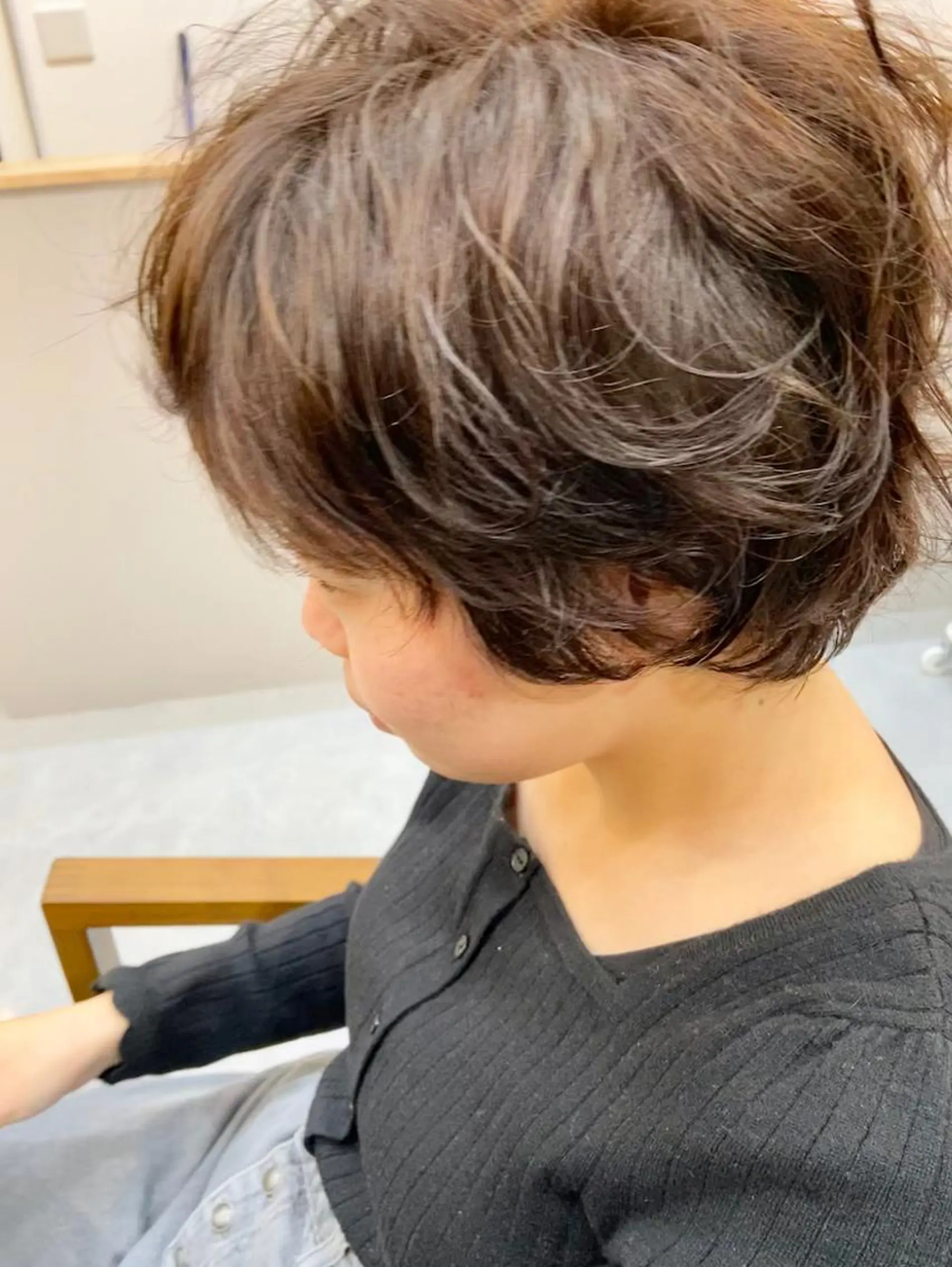 ショート パーマ ヘアアレンジ ショートヘア カット パーマ トリートメント 田中 あやなのヘアスタイル