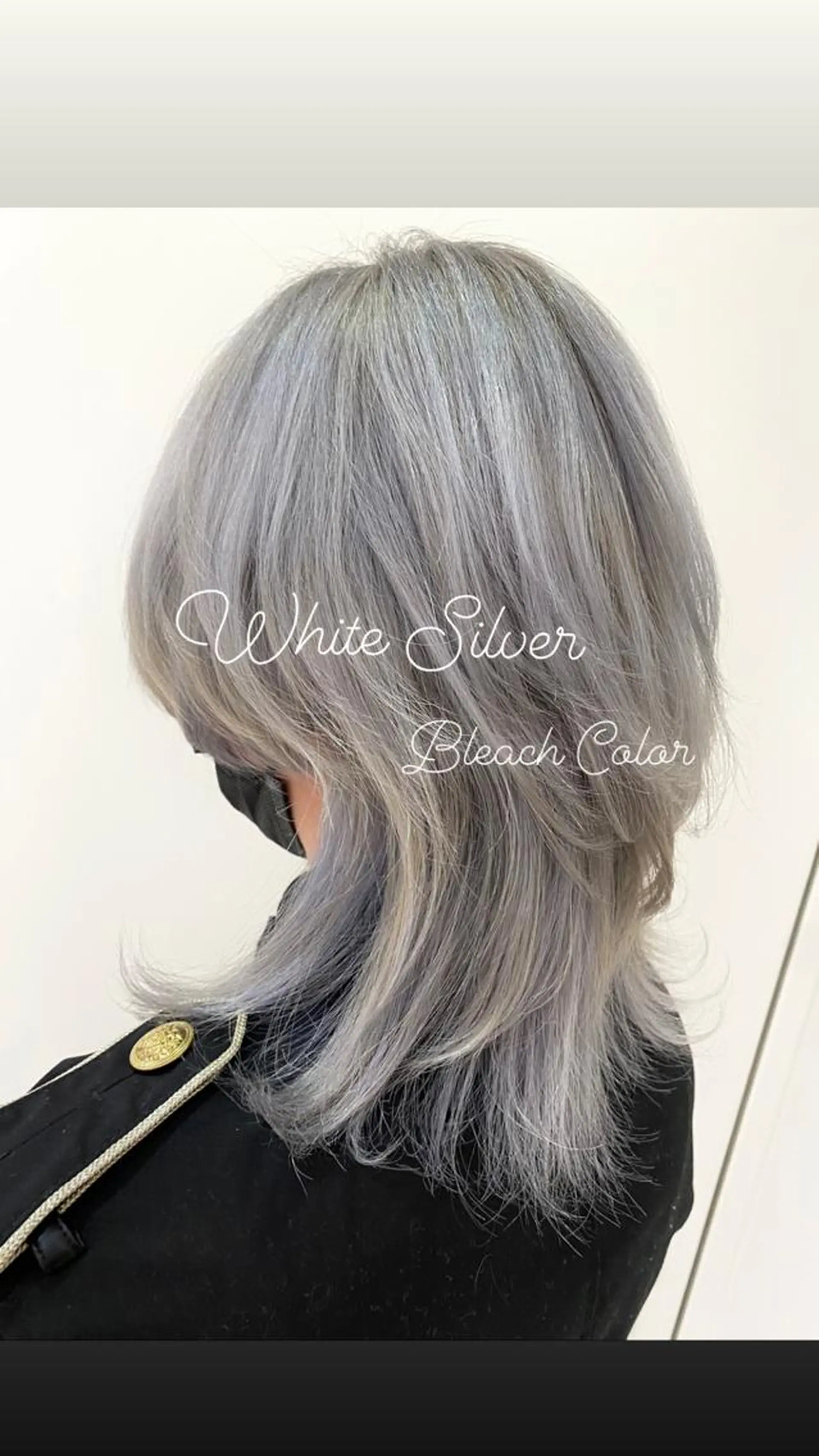 ミディアム カラー ブリーチ ケアブリーチ シルバー ホワイトシルバー ウルフカット ヘアカラー トリートメント ヘッドスパ 高橋恵🌈生え癖改善 ウルフ/レイヤーのヘアスタイル