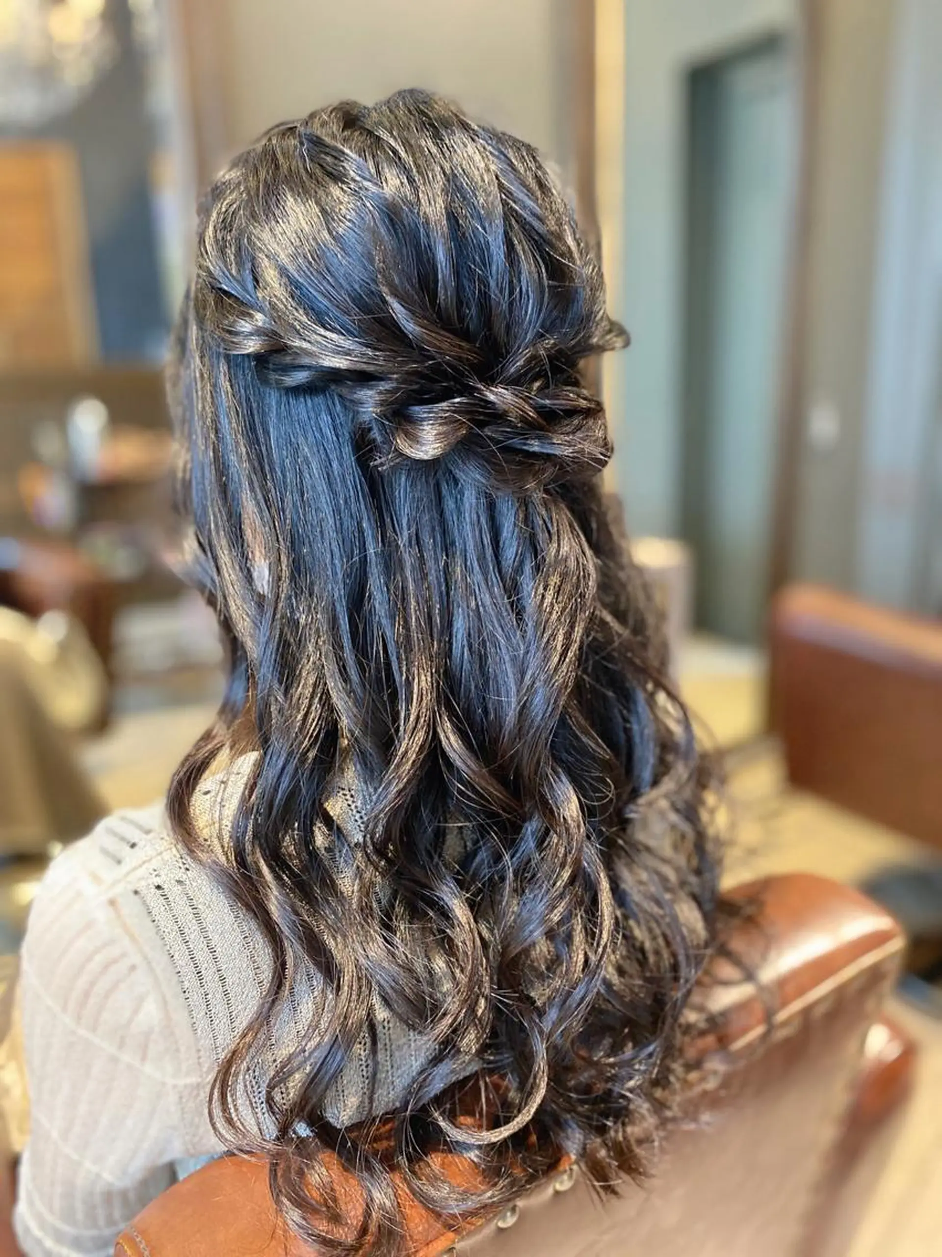 ヘアアレンジ ハーフアップ LOANA カラー &縮毛モデル募集のヘアスタイル