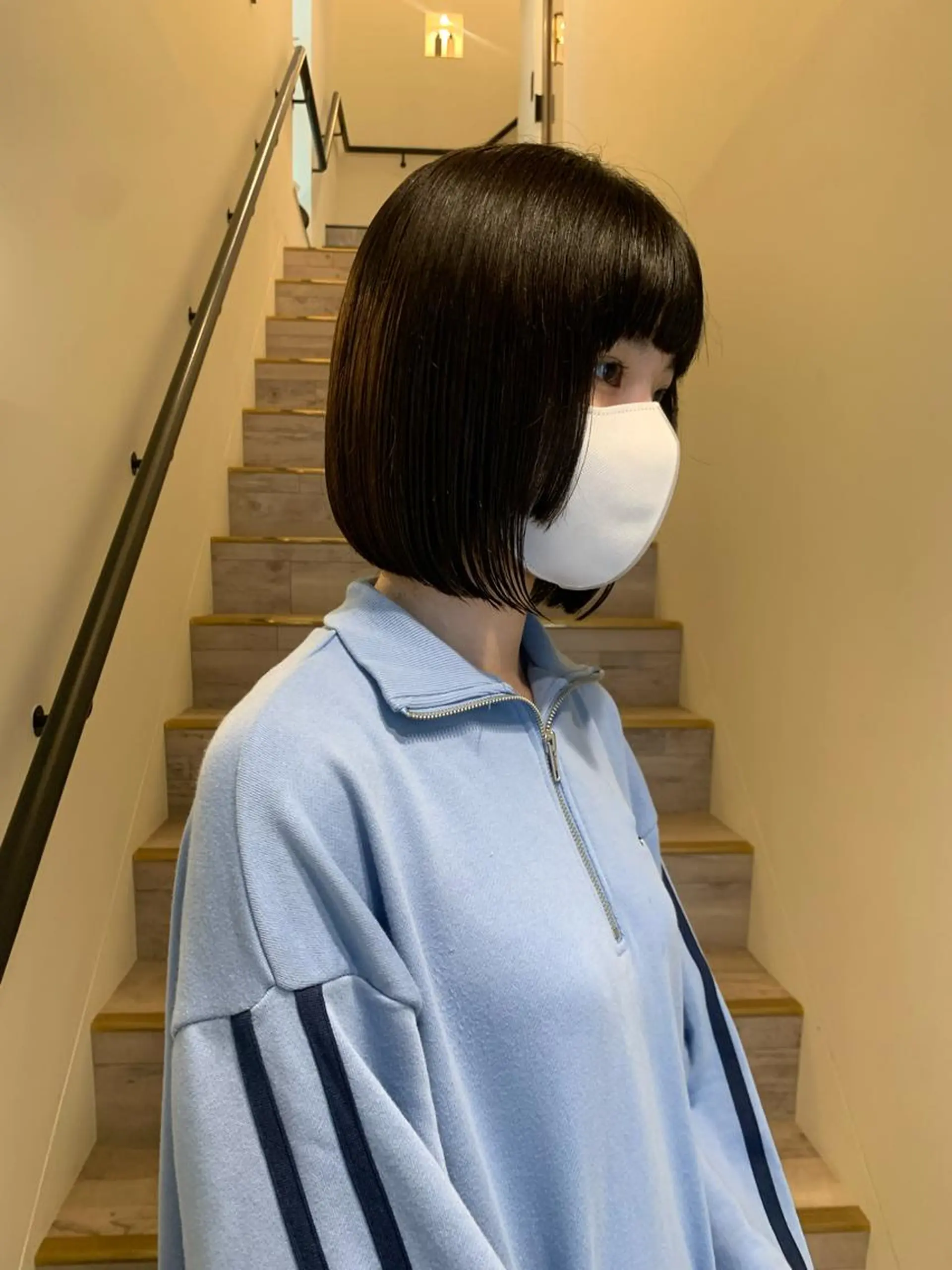 ミディアム ボブ トリートメント カット トリートメント 落合希 Olivebeigeのヘアスタイル