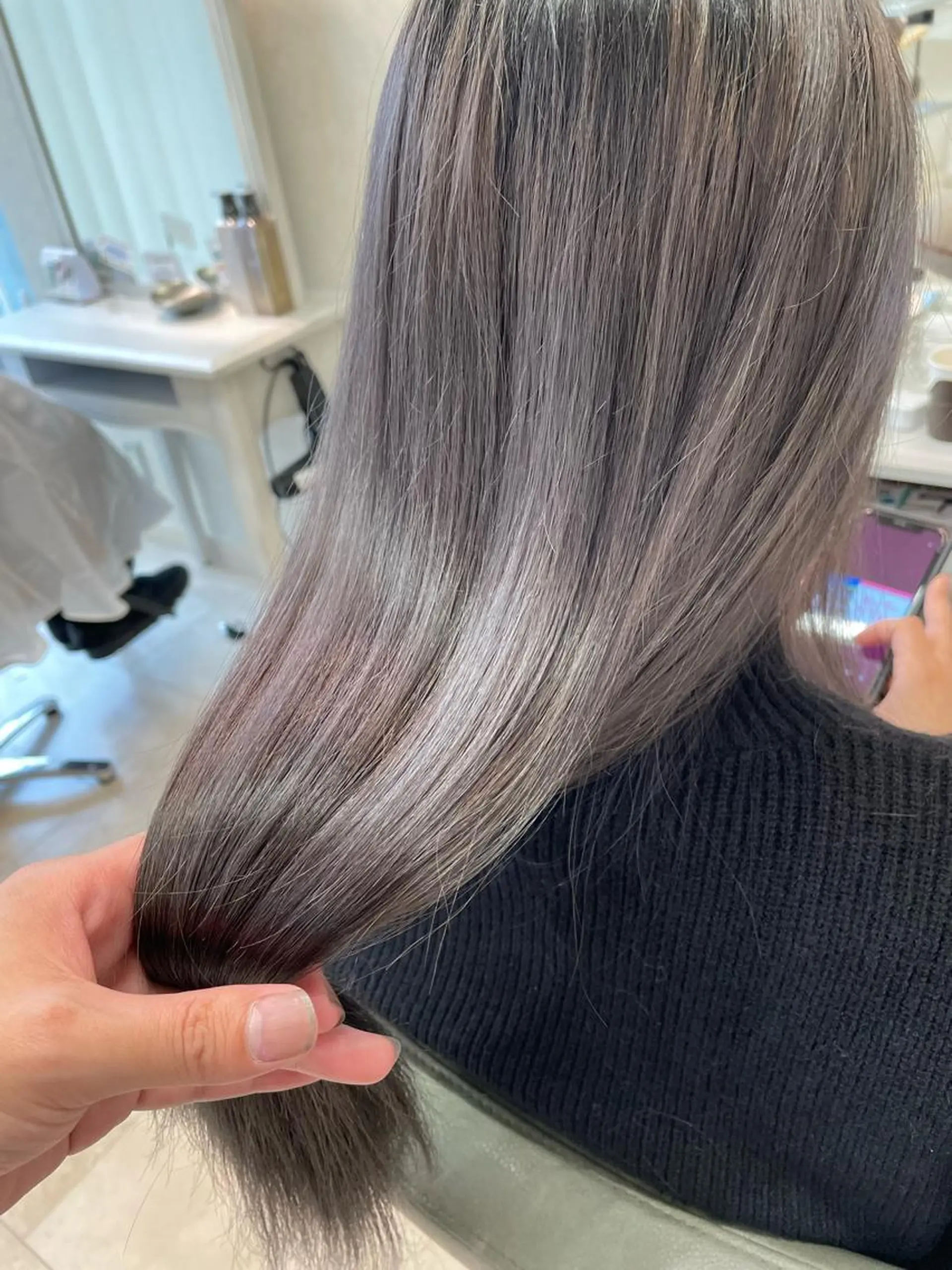 セミロング カラー ヘアアレンジ ブリーチ ケアブリーチ ダブルカラー イルミナカラー 髪質改善 ヘアカラー トリートメント 髪質改善×ハイトーン 中田啄也のヘアスタイル