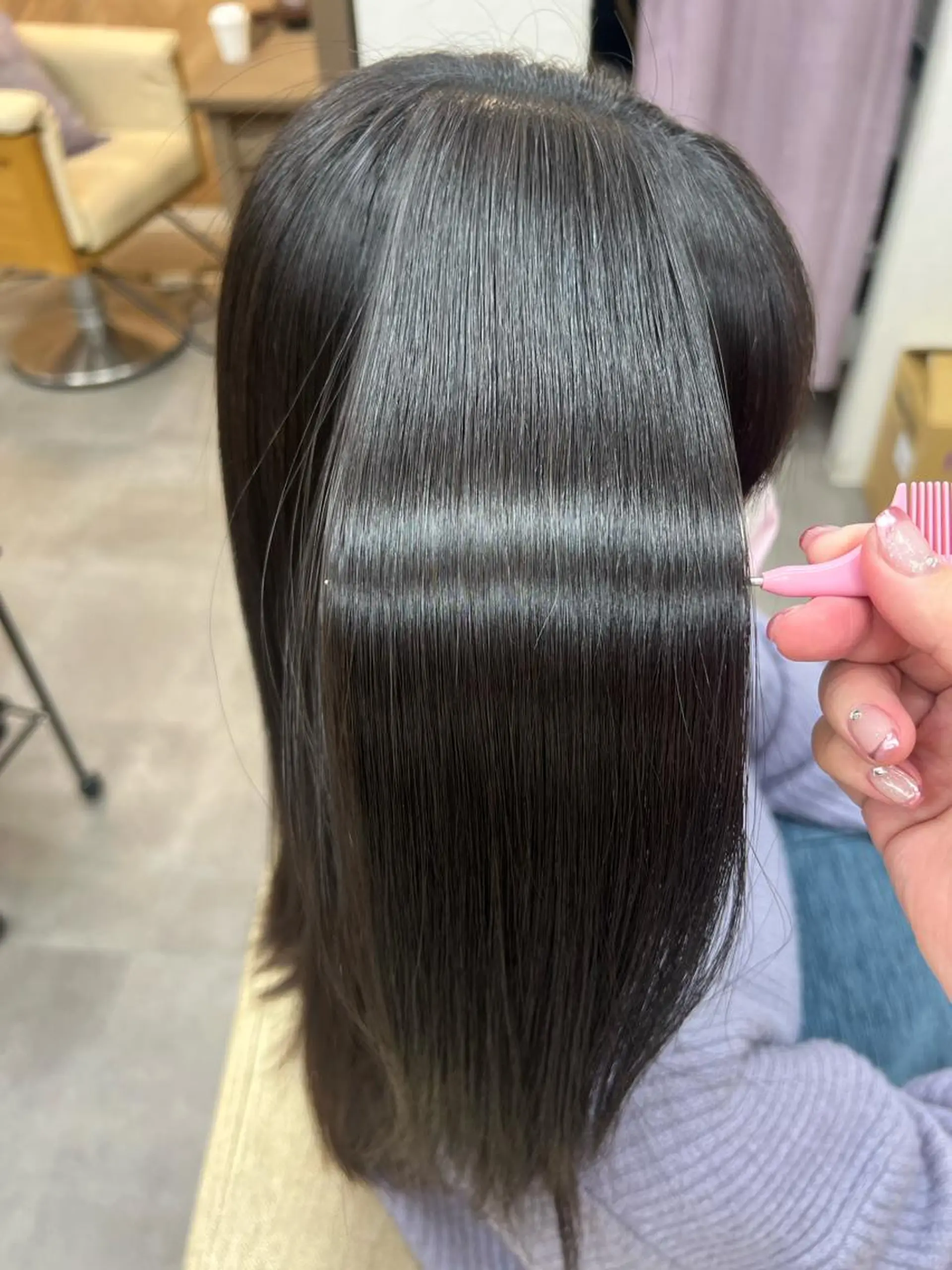 セミロング 髪質改善 縮毛矯正 たかはし るなのヘアスタイル