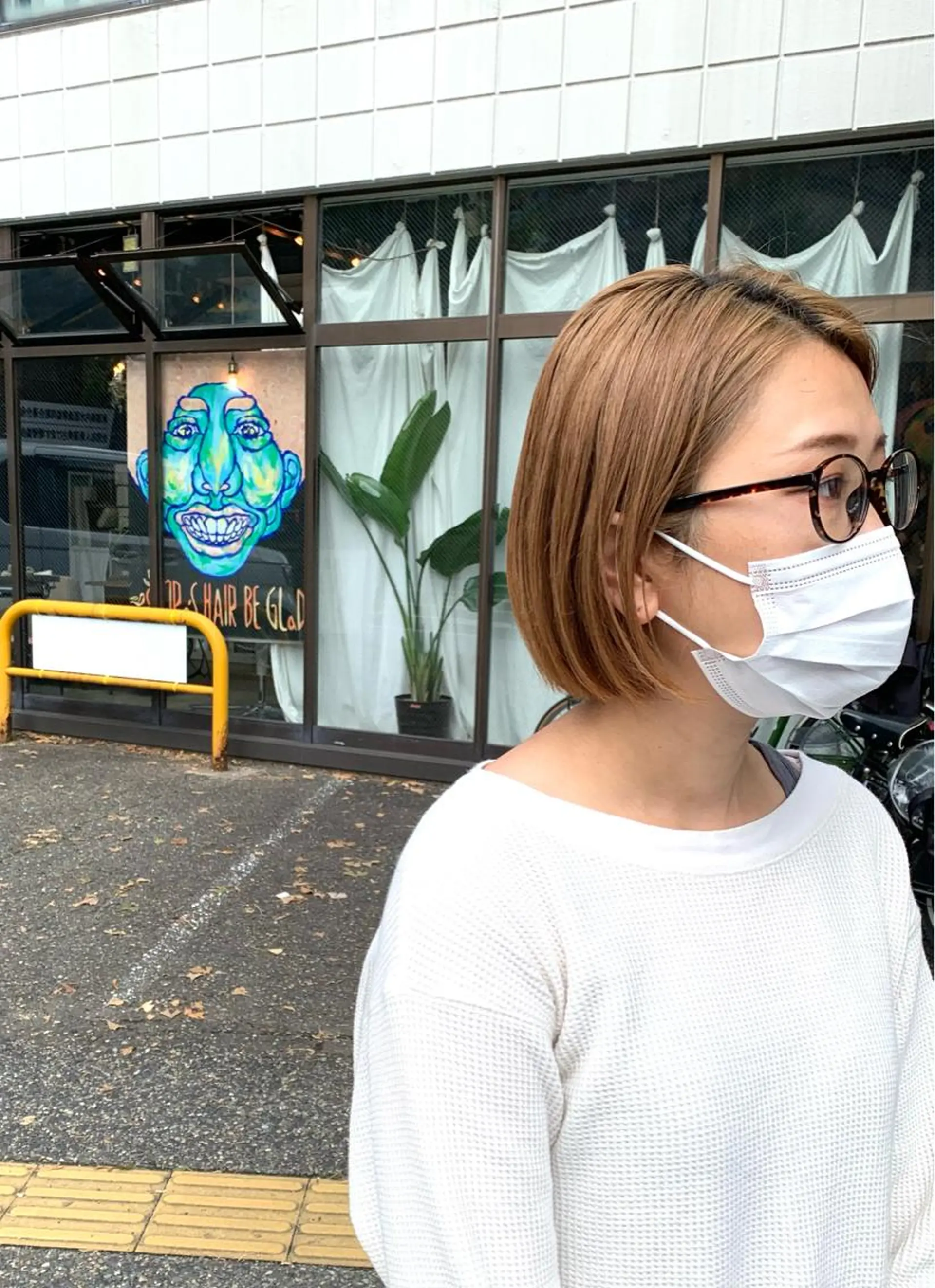 ミディアム カラー ハイトーンカラー ボブ 宮嶋 勇輔のヘアスタイル