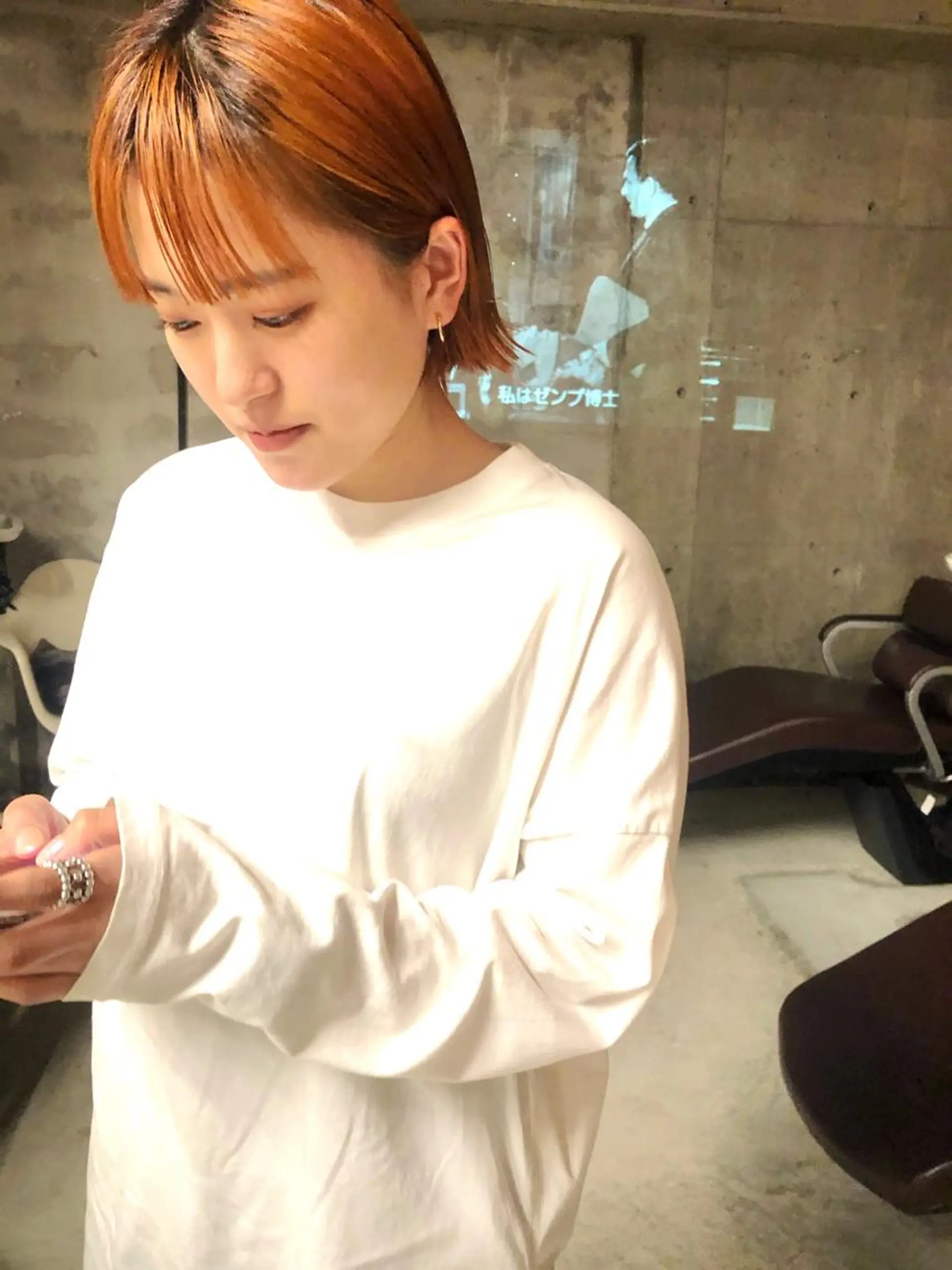 ミディアム カラー パーマ/レイヤー 岩山丈一郎のヘアスタイル