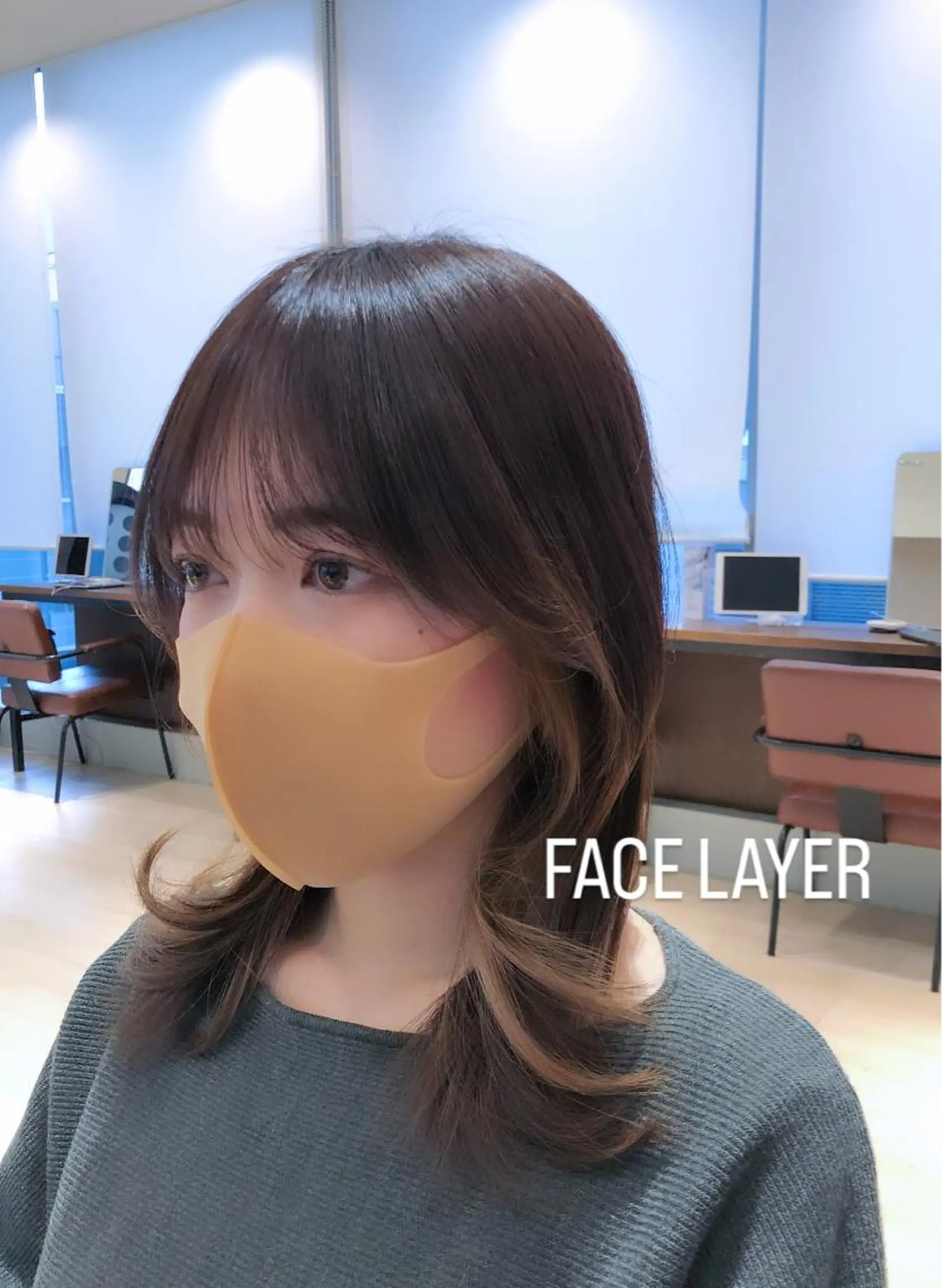 セミロング カラー ニュアンスパーマ/ フェザーパーマ/平木のヘアスタイル