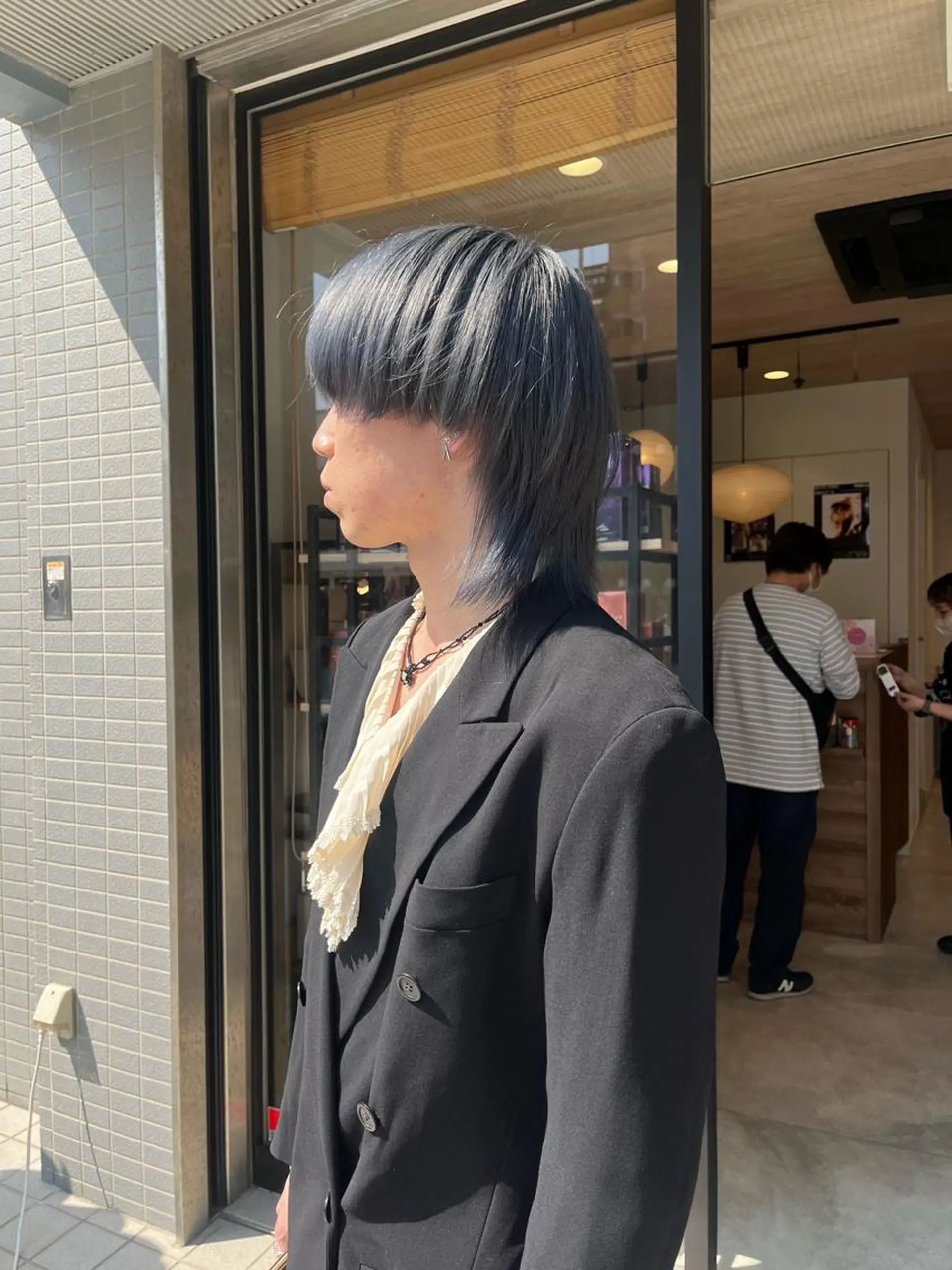 ミディアム 縮毛矯正 ダブルカラー,透け カラーHINARIのヘアスタイル